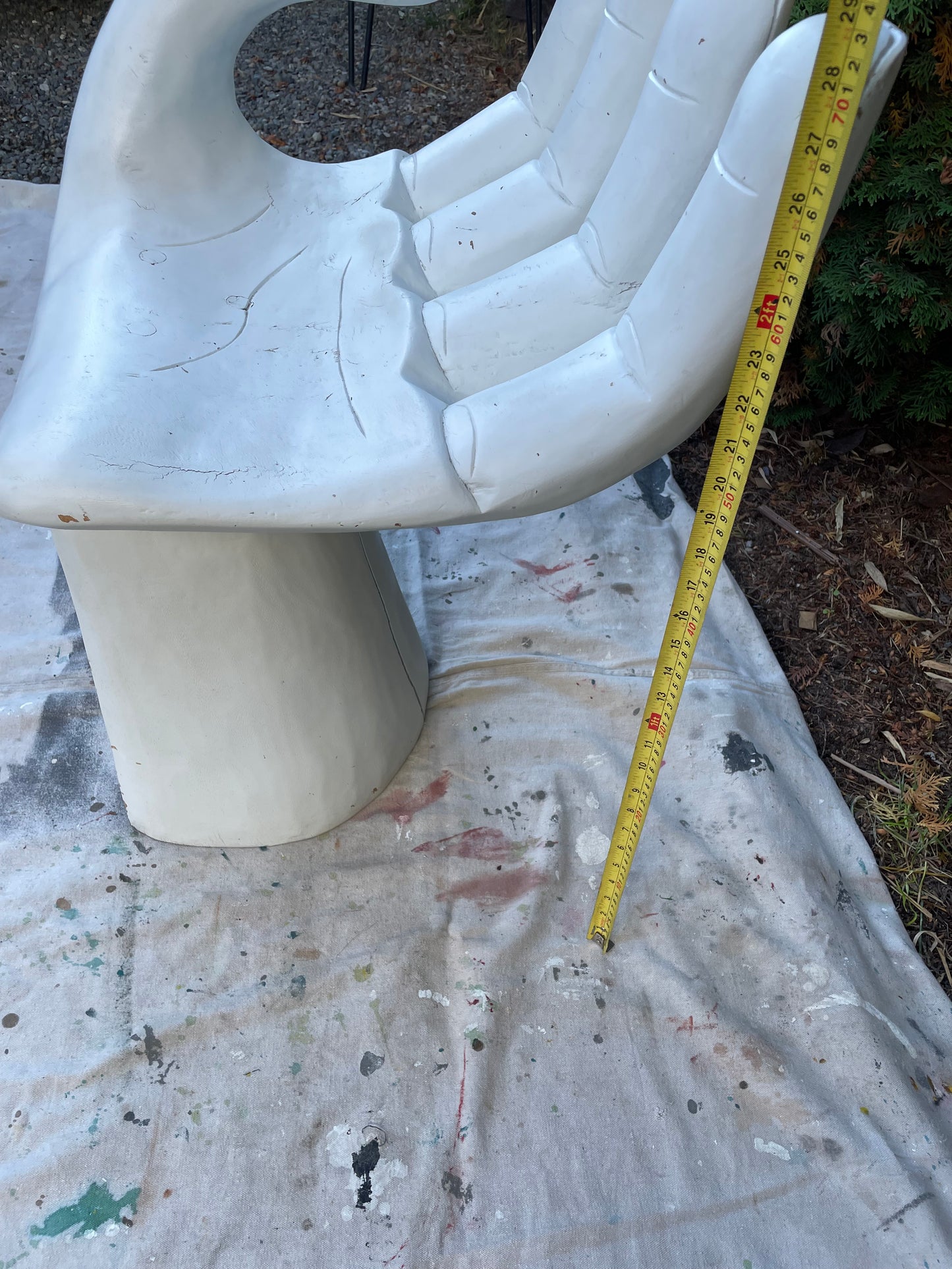 1970s Vintage Wooden Hand Chair – Sculptural Surrealist Art Seat