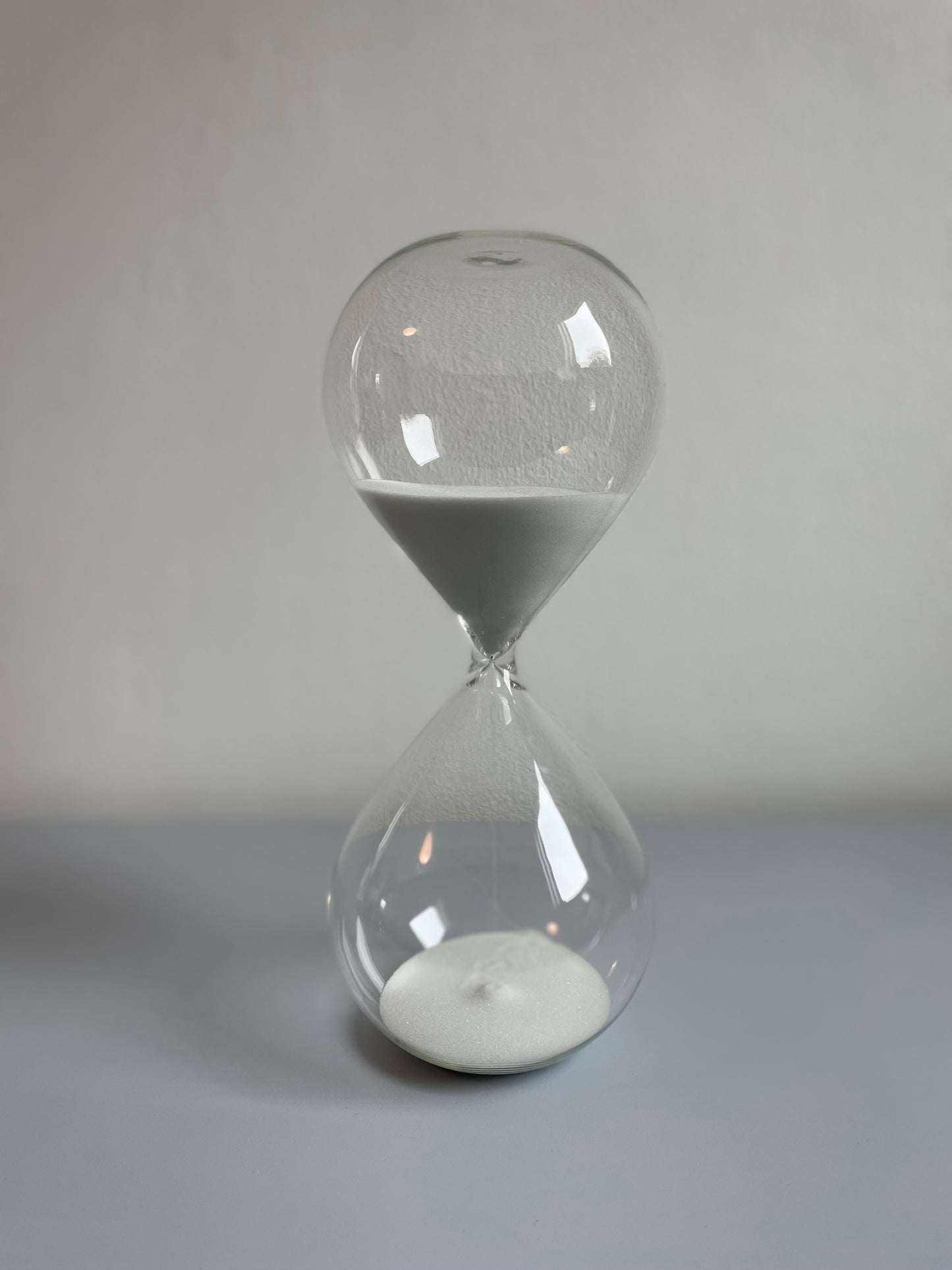 Vintage Glass & White Sand Hourglass Decorative Object