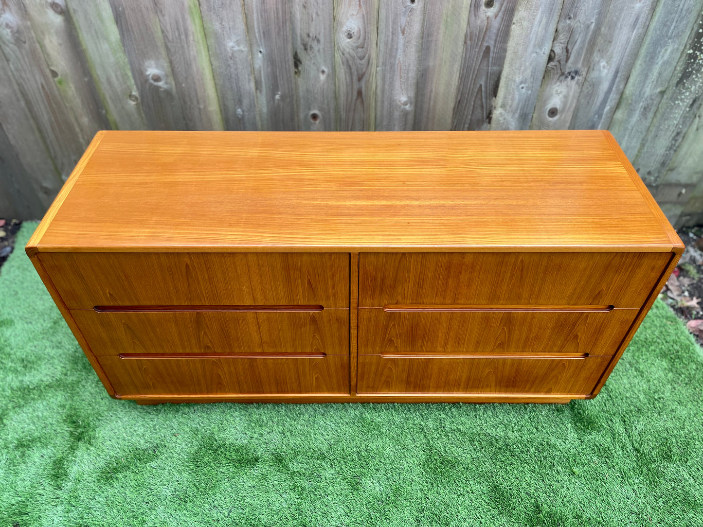 Mid 20th Century Danish Modern Teak Six-Drawer Lowboy Dresser