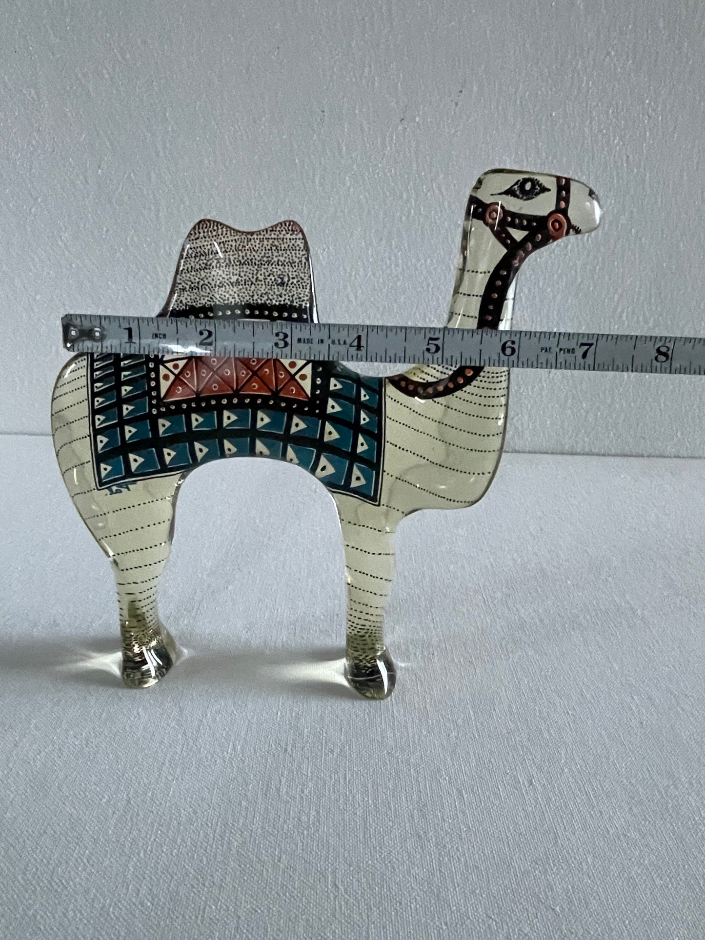 1970s Abraham Palatnik Lucite Camel Sculpture Figurine, Signed