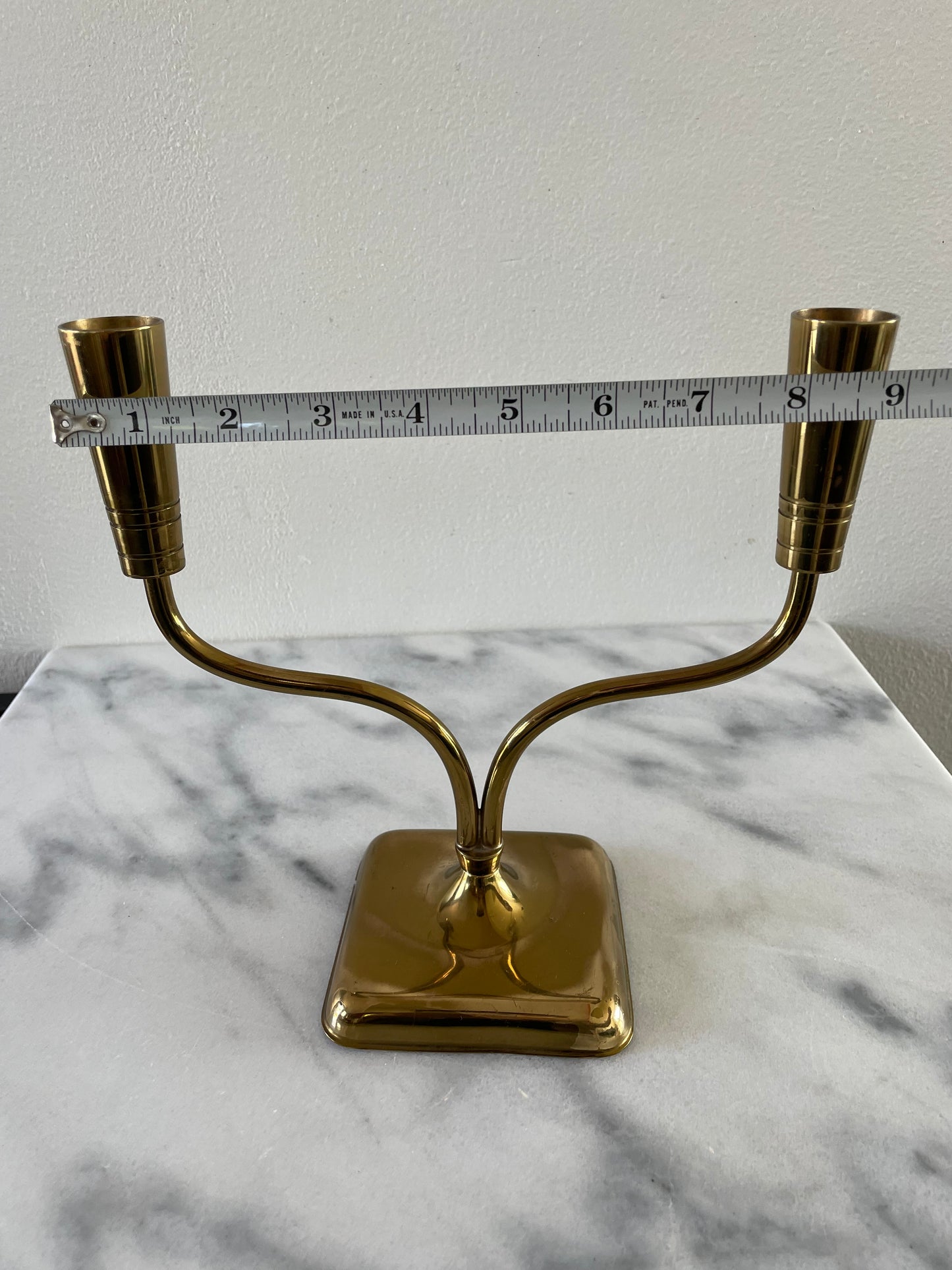 Modernist Brass Candleholder Continental Collection by Poole