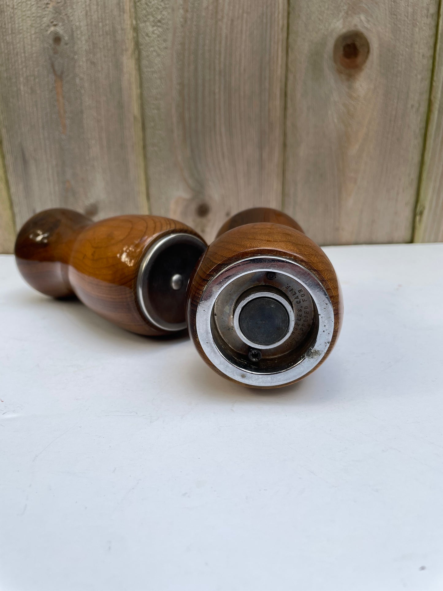 Mid-Century Hardwood Salt & Pepper Shakers- a Pair