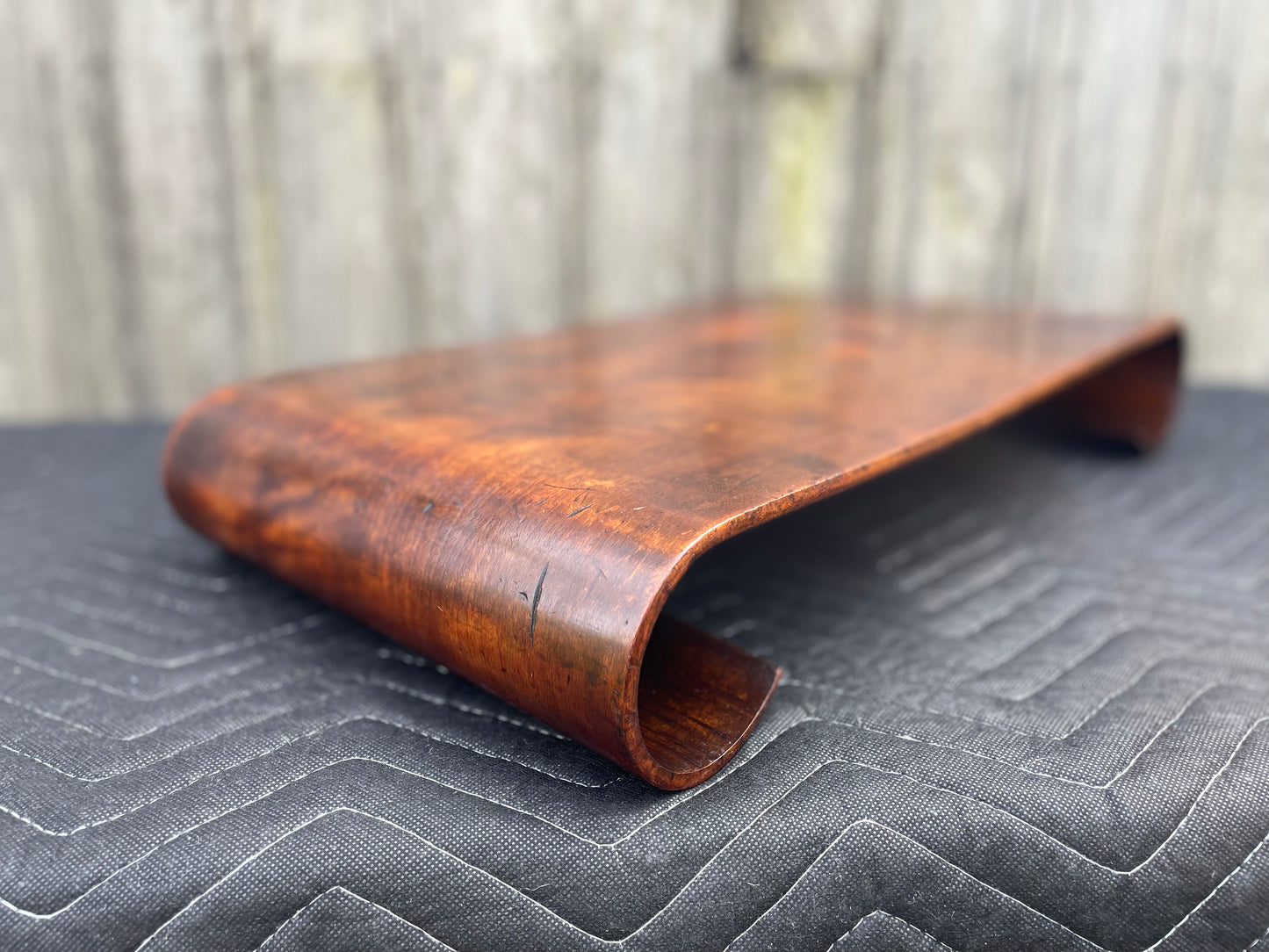 Early 20th Century Chinese Elm Wood Low Scroll Tray