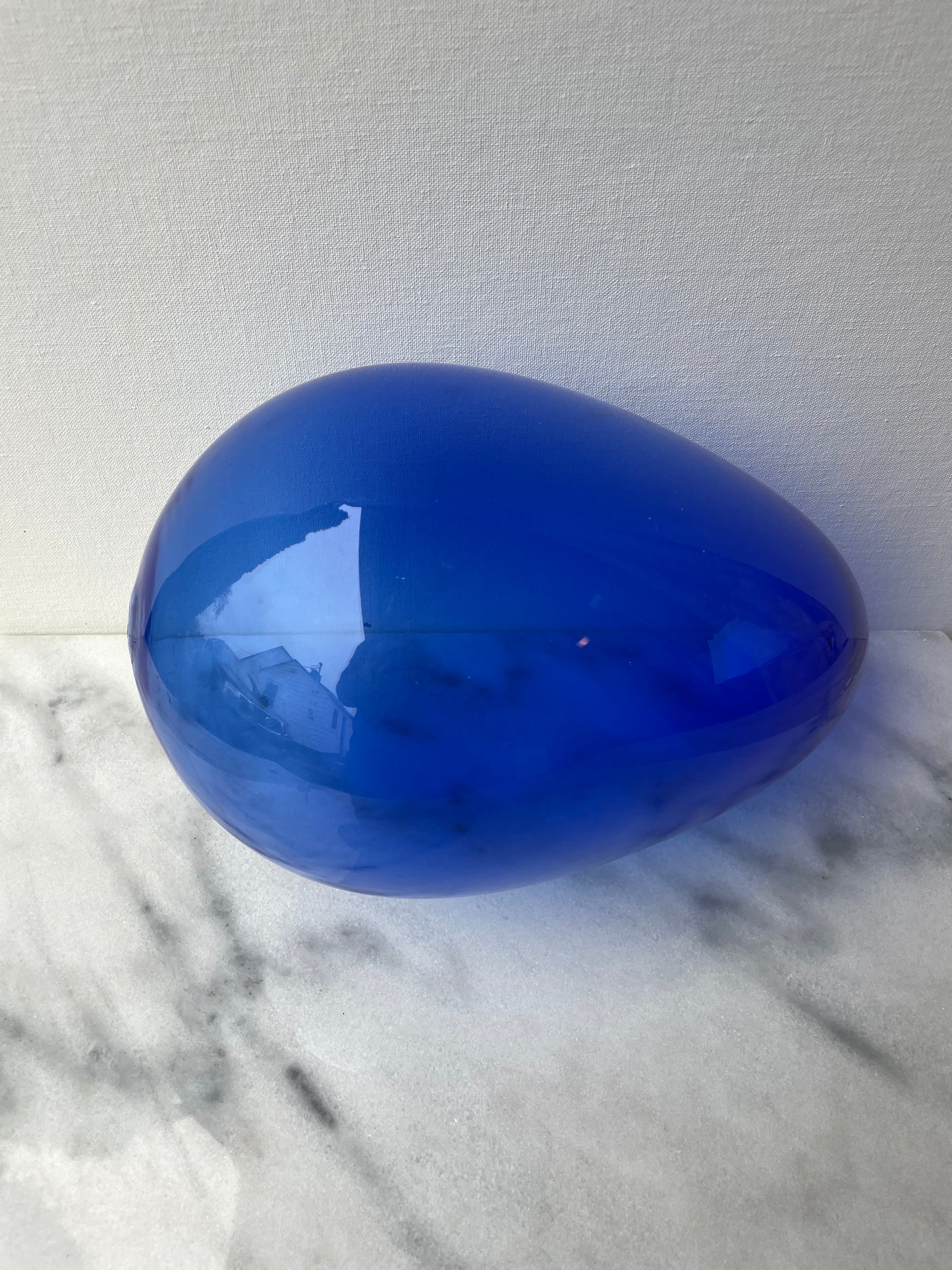 2004 Blue Art Glass Sculpture Balloon Form Signed Museum of Glass