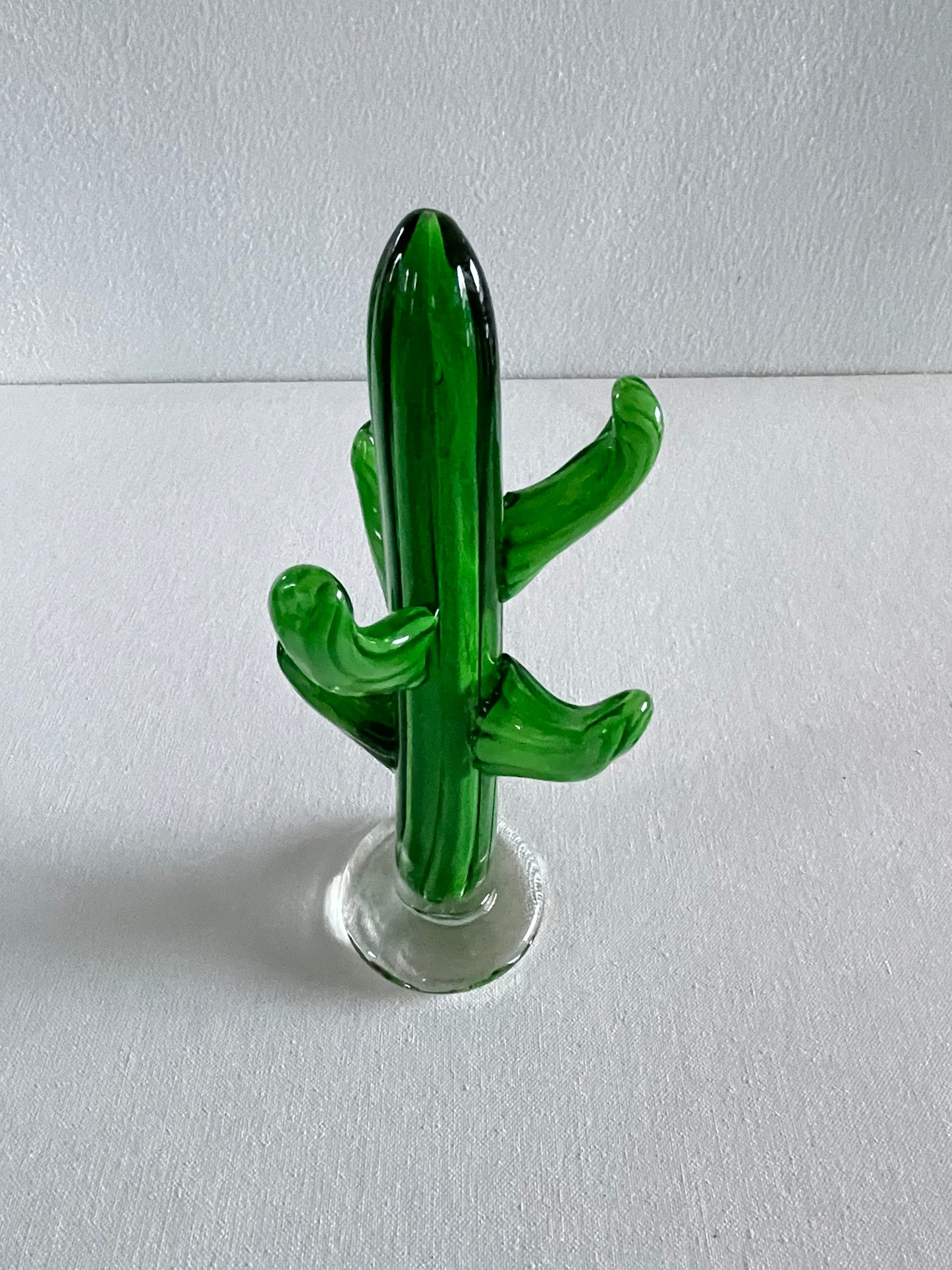 1990s Hand Blown Saguro Cactus Art Sculpture