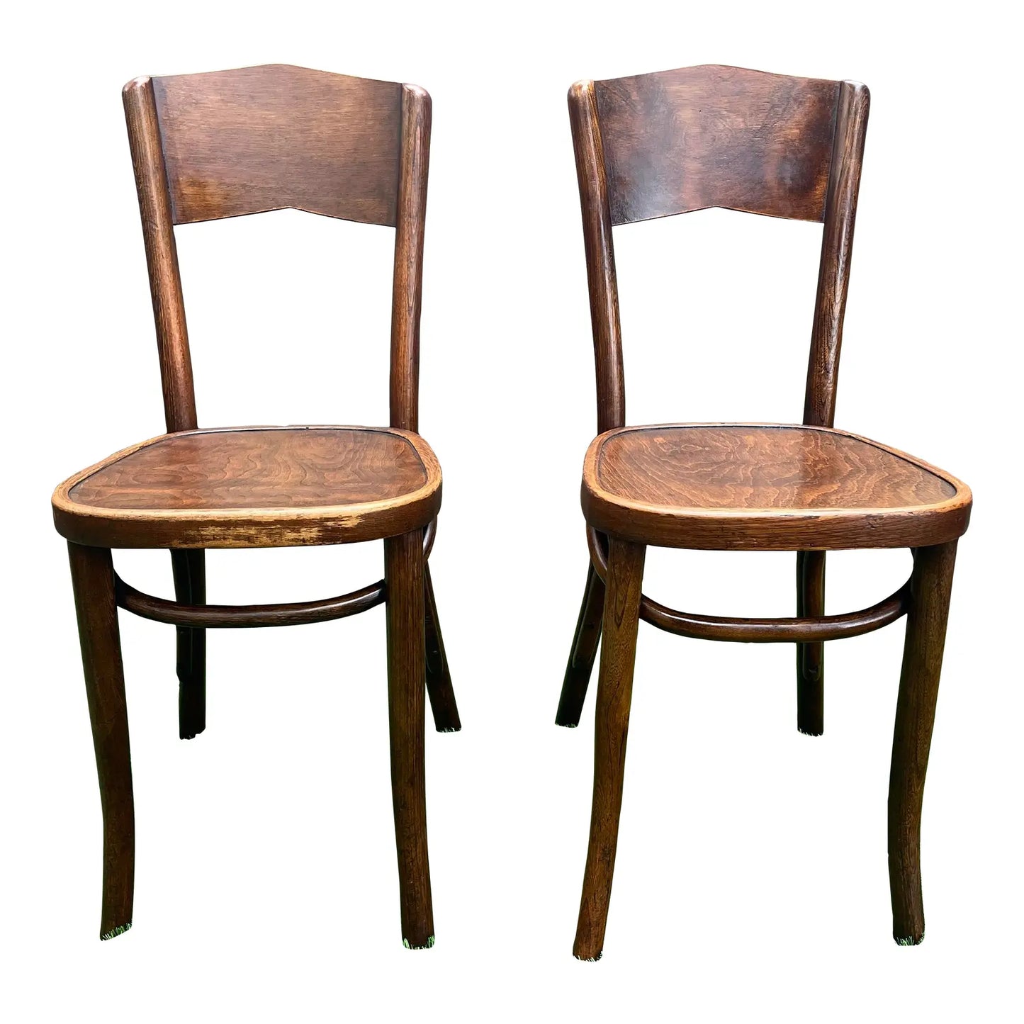 1940s Vintage Pair Great Northern Chair Co. Peaked Back Bentwood Chairs