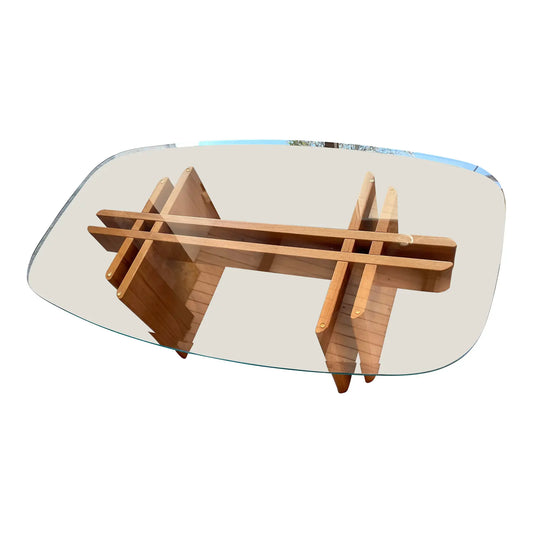1960s Gustav Gaade Trekanten Danish Teak & Glass Coffee Table
