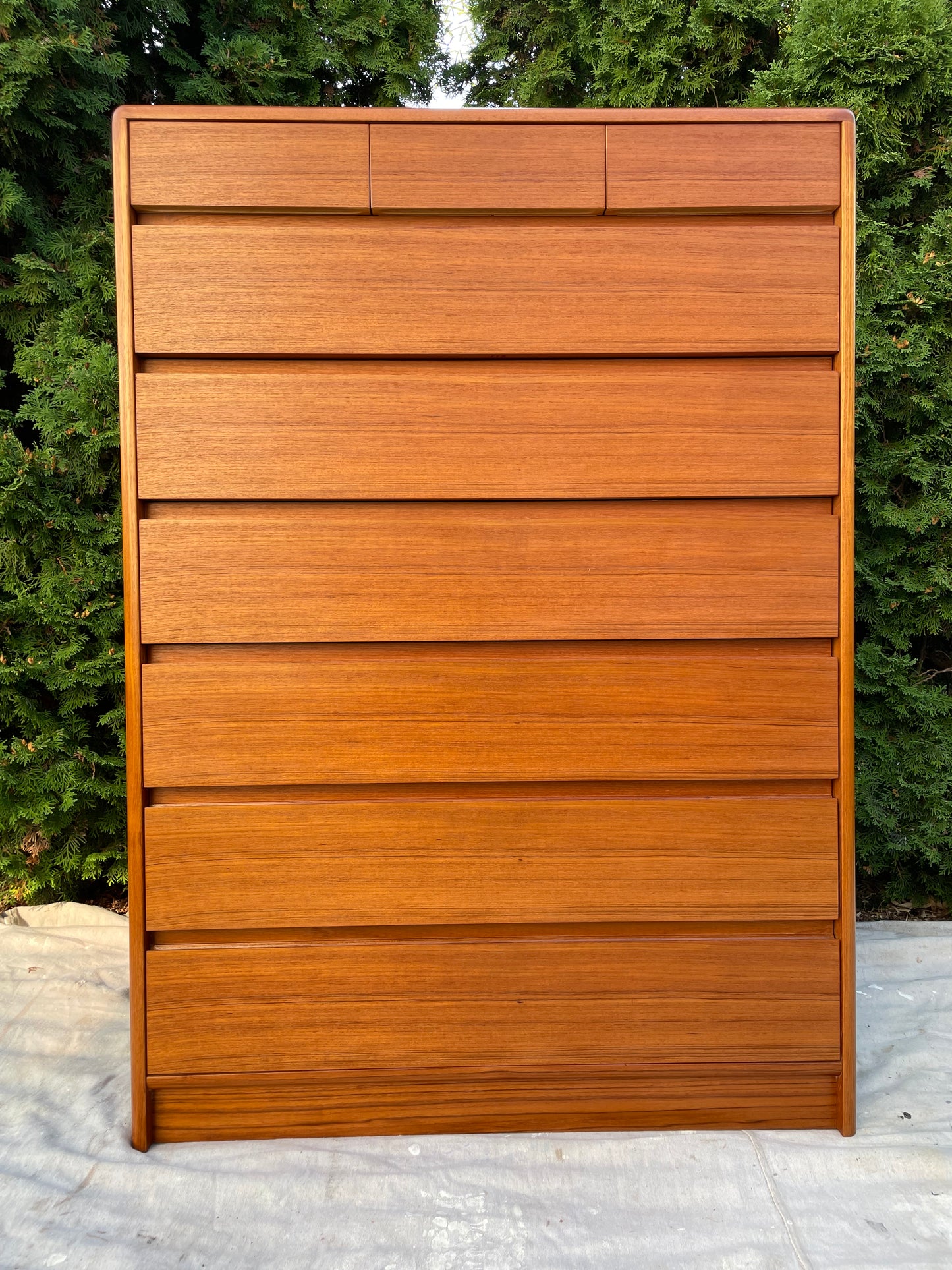 Mid 20th Century Mid-Century Danish Modern Tall 9-Drawer Teak Dresser