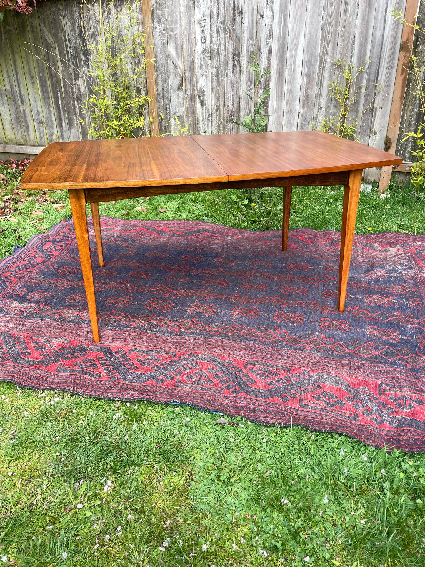 Mid 20th Century Mid Century Broyhill Lenoir House Walnut Expandable Dining Table