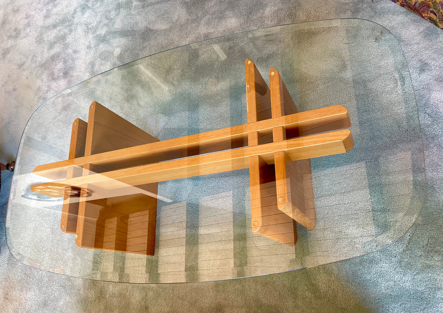 1960s Gustav Gaade Trekanten Danish Teak & Glass Coffee Table