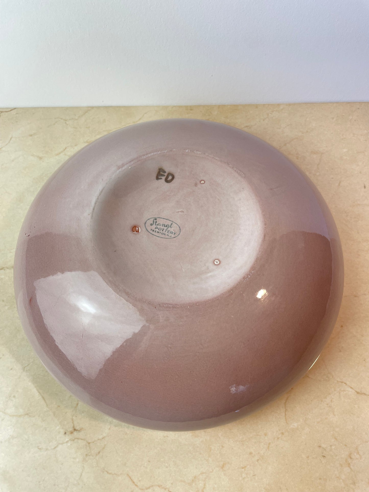 Vintage Stangl Pottery Terra Rose Bowl, Mauve & Turquoise Swirl, Trenton Nj
