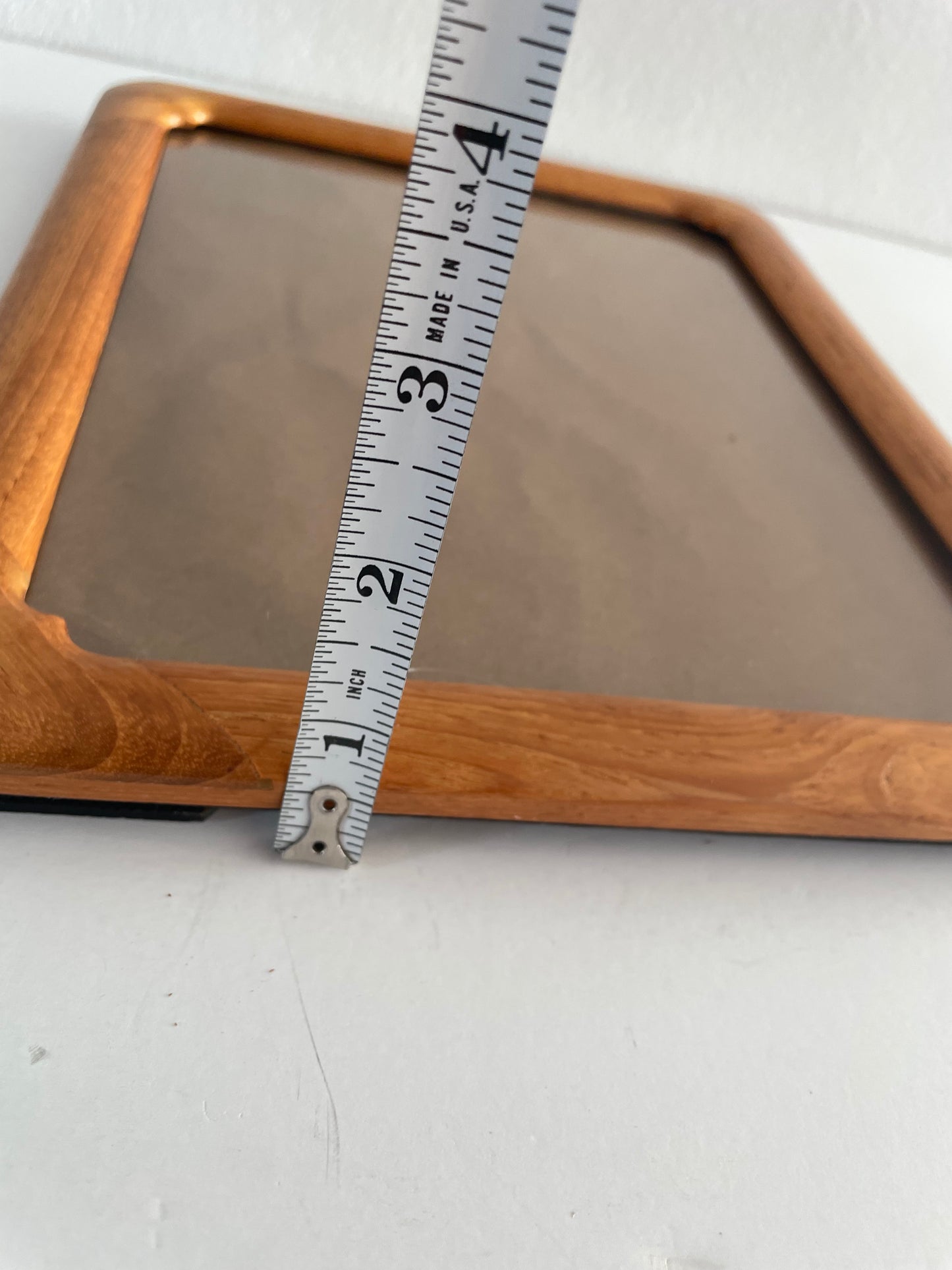 Vintage Solid Teak Wood Frame With Flowing Corner Embellishment