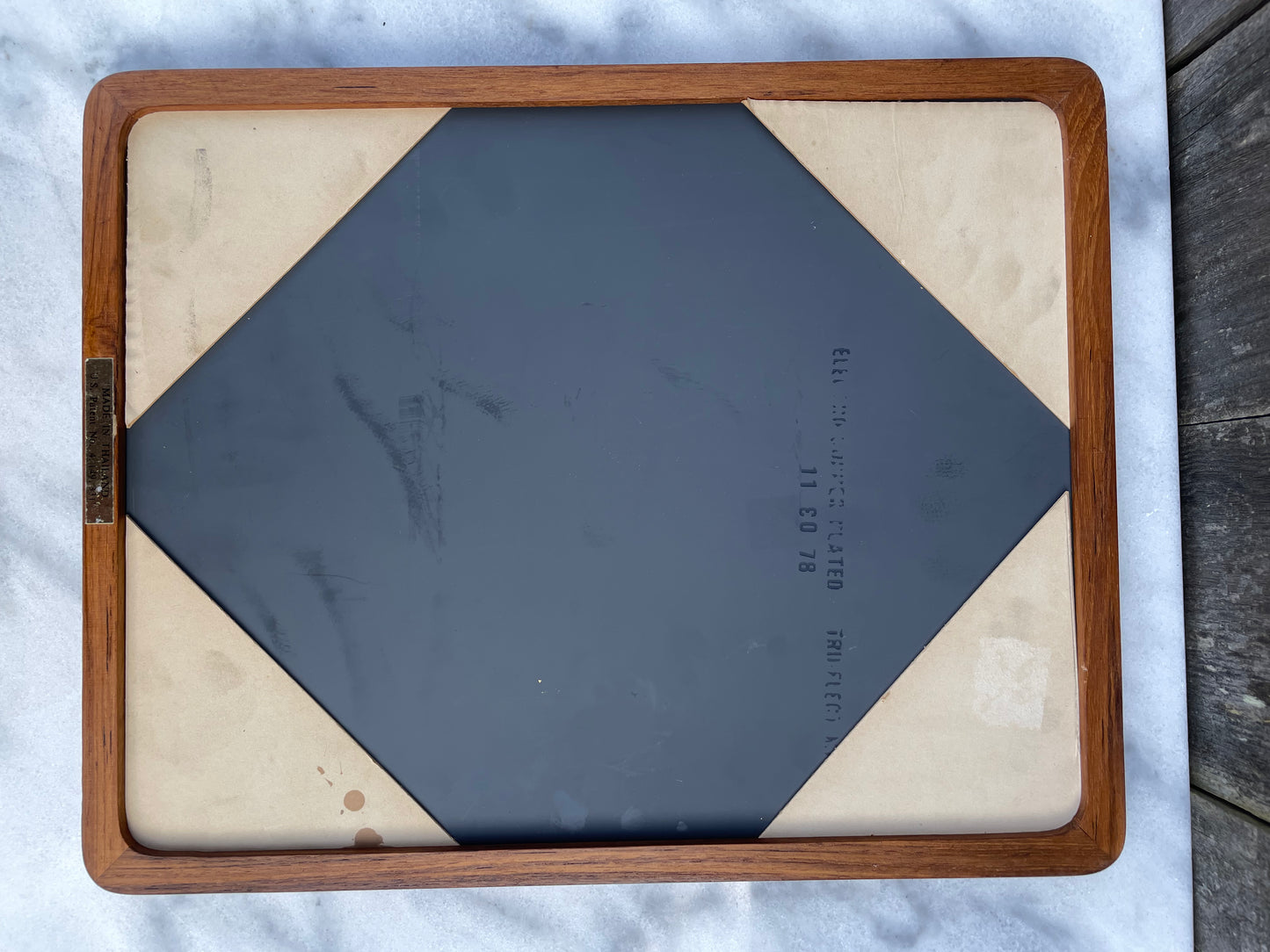 Mid-Century Solid Teak Joinery Framed Mirror