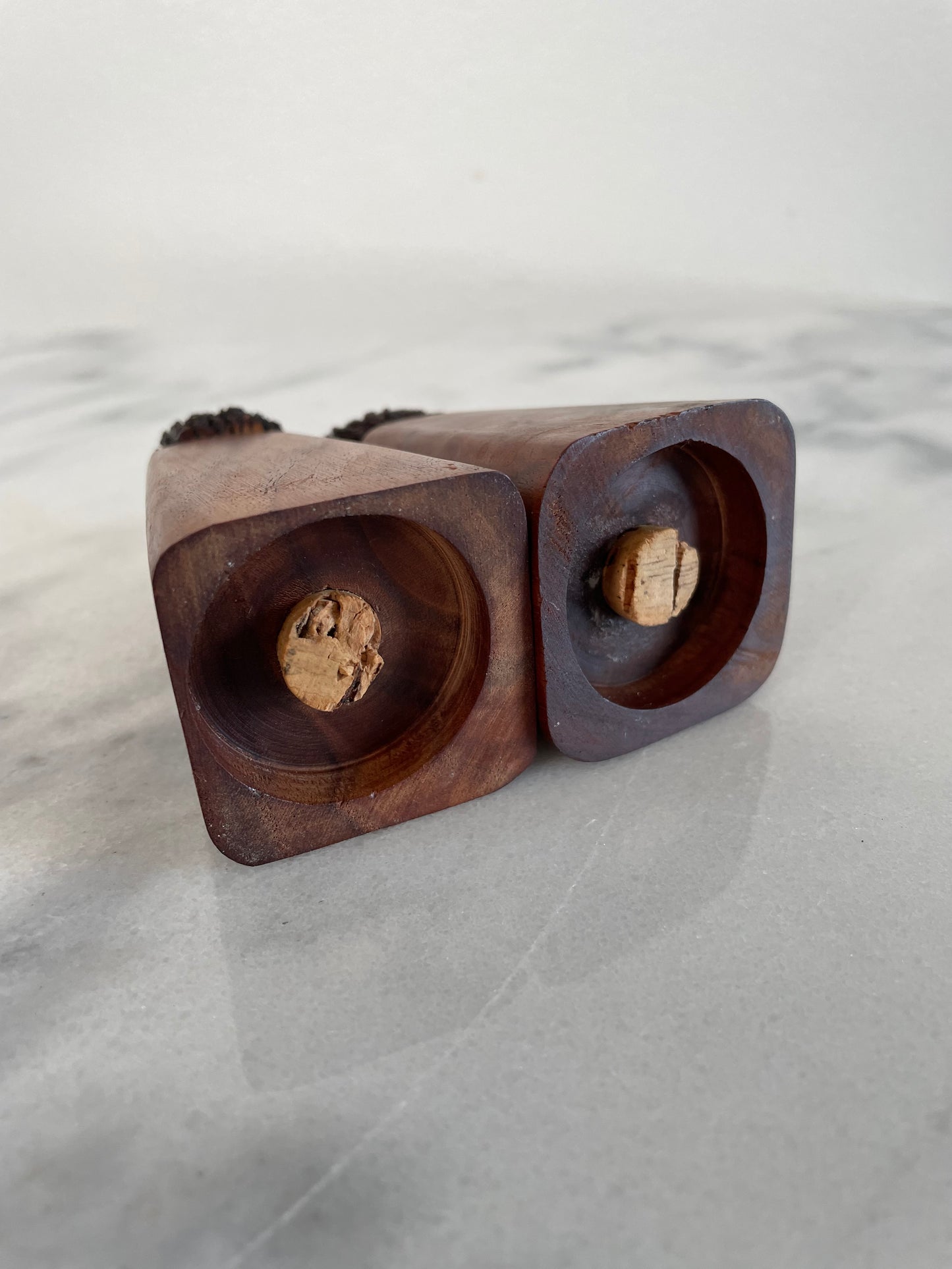 Vintage Black Walnut Salt & Pepper Shakers- a Pair