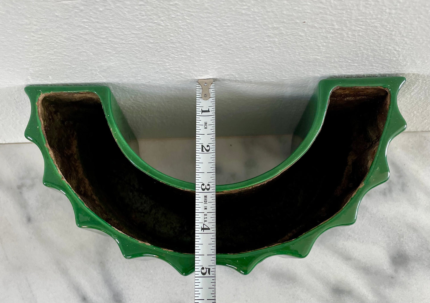Mid 20th Century Primary Green Maddux of California Ceramic Half-Circle Planter