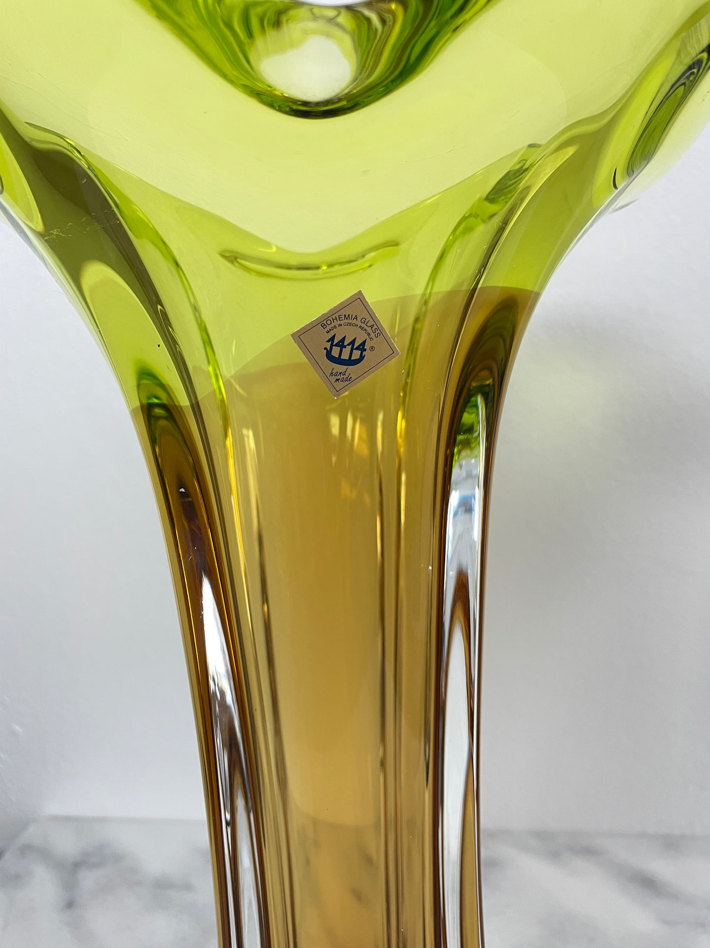 Mid 20th Century Bohemia Glass Czech Republic Art Glass Vase by Josef Hospodka