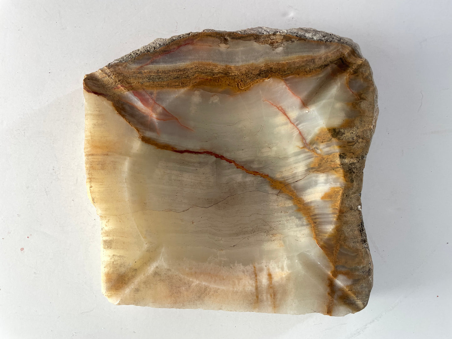 Mid 20th Centrury Organic Raw Live Edge Italian Marble Ashtray Vide-Poche Catchall