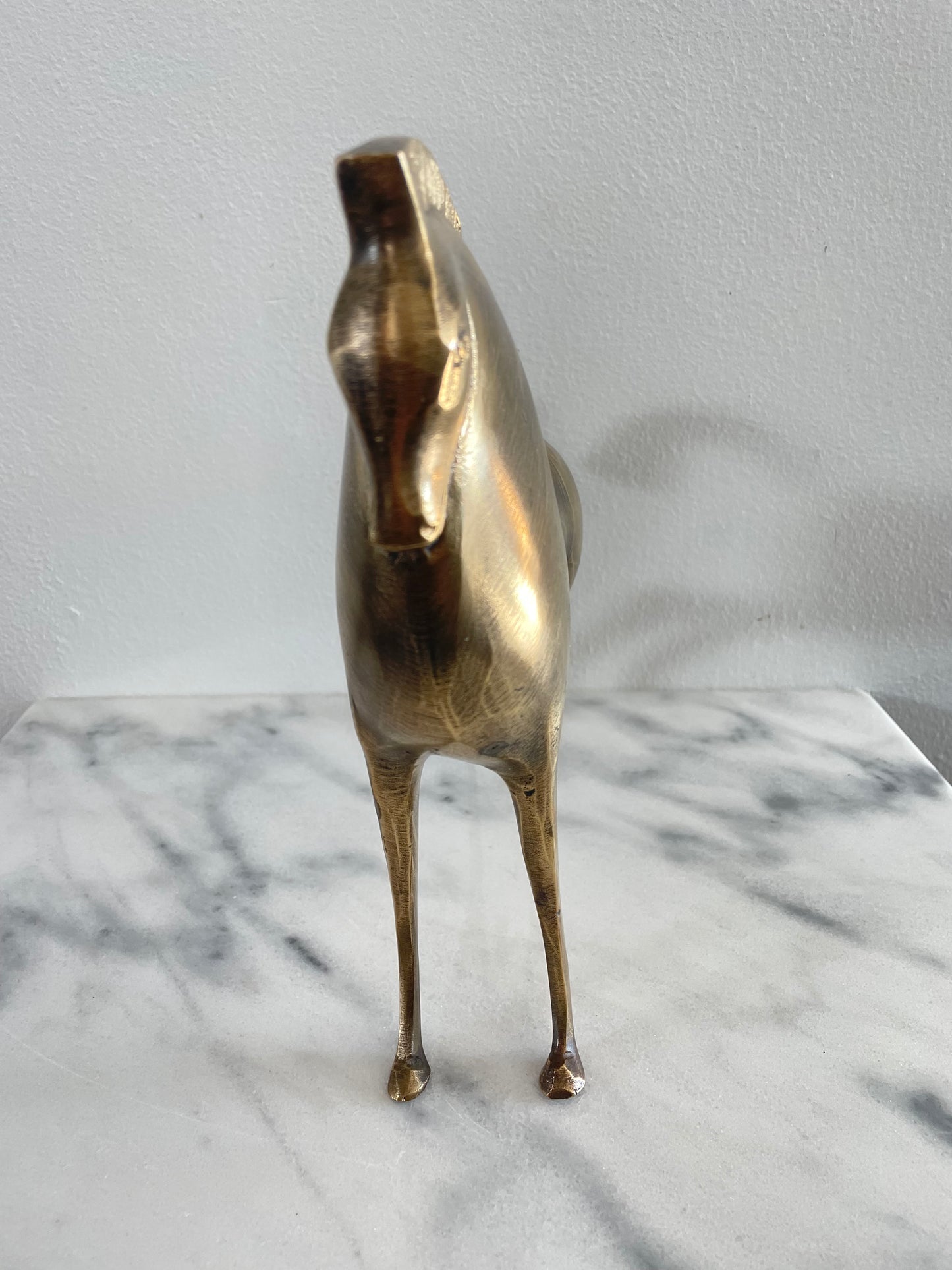 Mid 20th Century Metal Etruscan Horse Sculpture After Boris Lovet Lorski