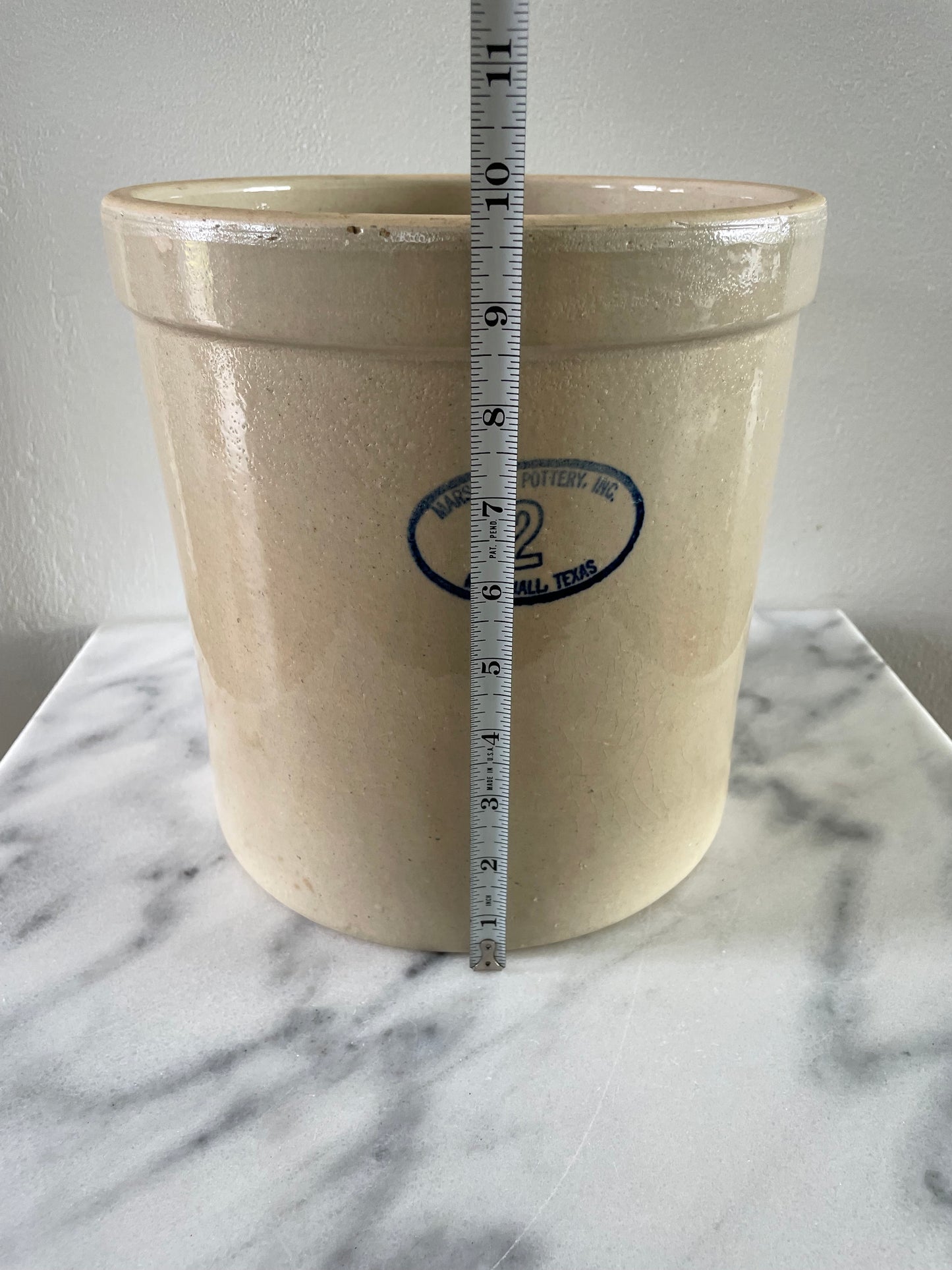 Vintage Marshall Pottery Two Gallon Fermenting Crock Farmhouse Country Storage Vessel