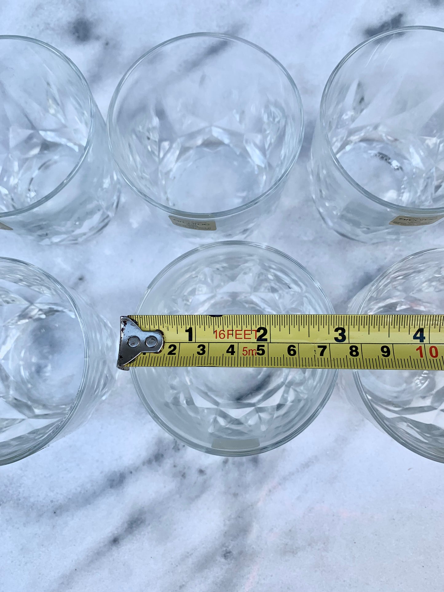 Vintage French Arcoroc Tempered Glass Juice Glasses - Set of 8