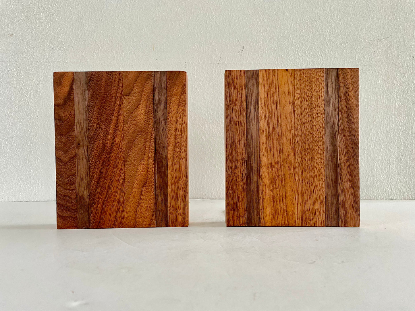 Vintage Mid Century Walnut Bookends by Park Sherman - a Pair