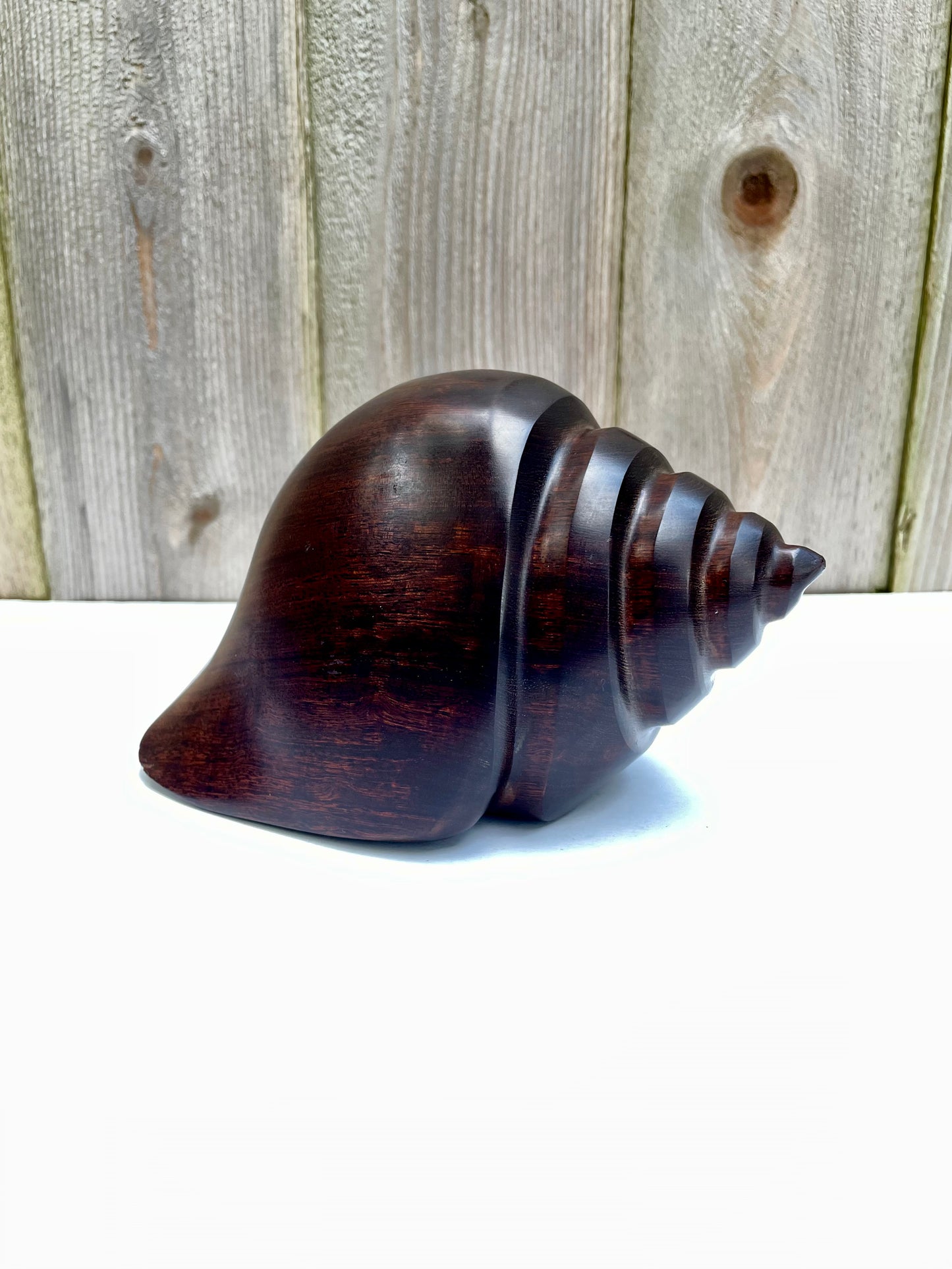 Mid 20th Century Carved & Polished Rosewood Conch Shell