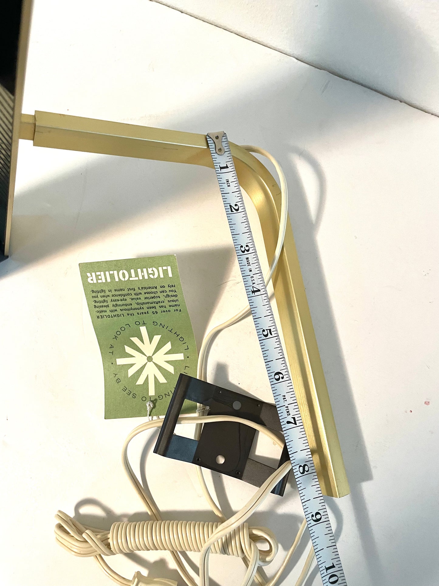 Mid-Century Modern Lightolier Wall-Mount Brass Picture Lamp