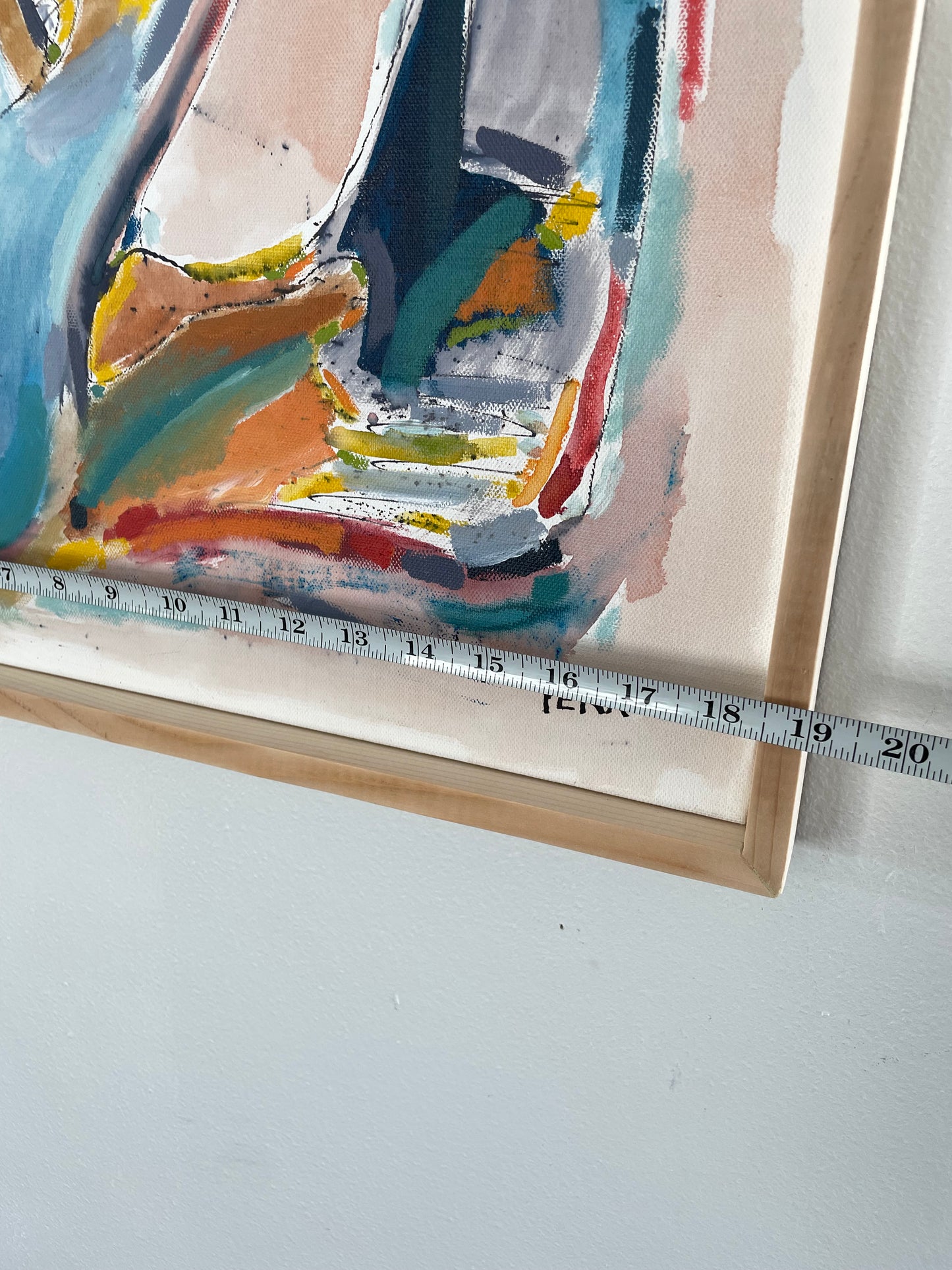 Framed Abstract Acrylic on Canvas by Francisco Peña