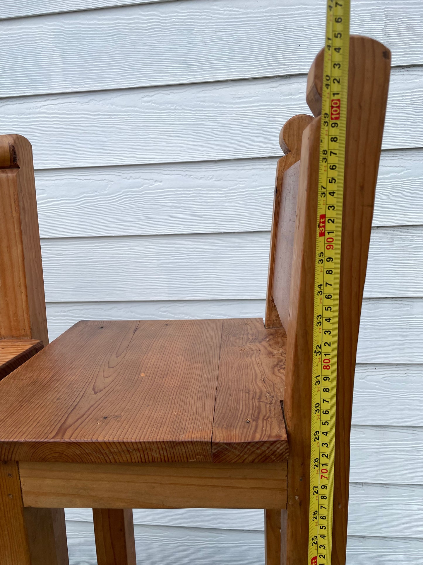 Late 20th Century Vintage Rustic Mexican Pine Bar Stools - a Pair