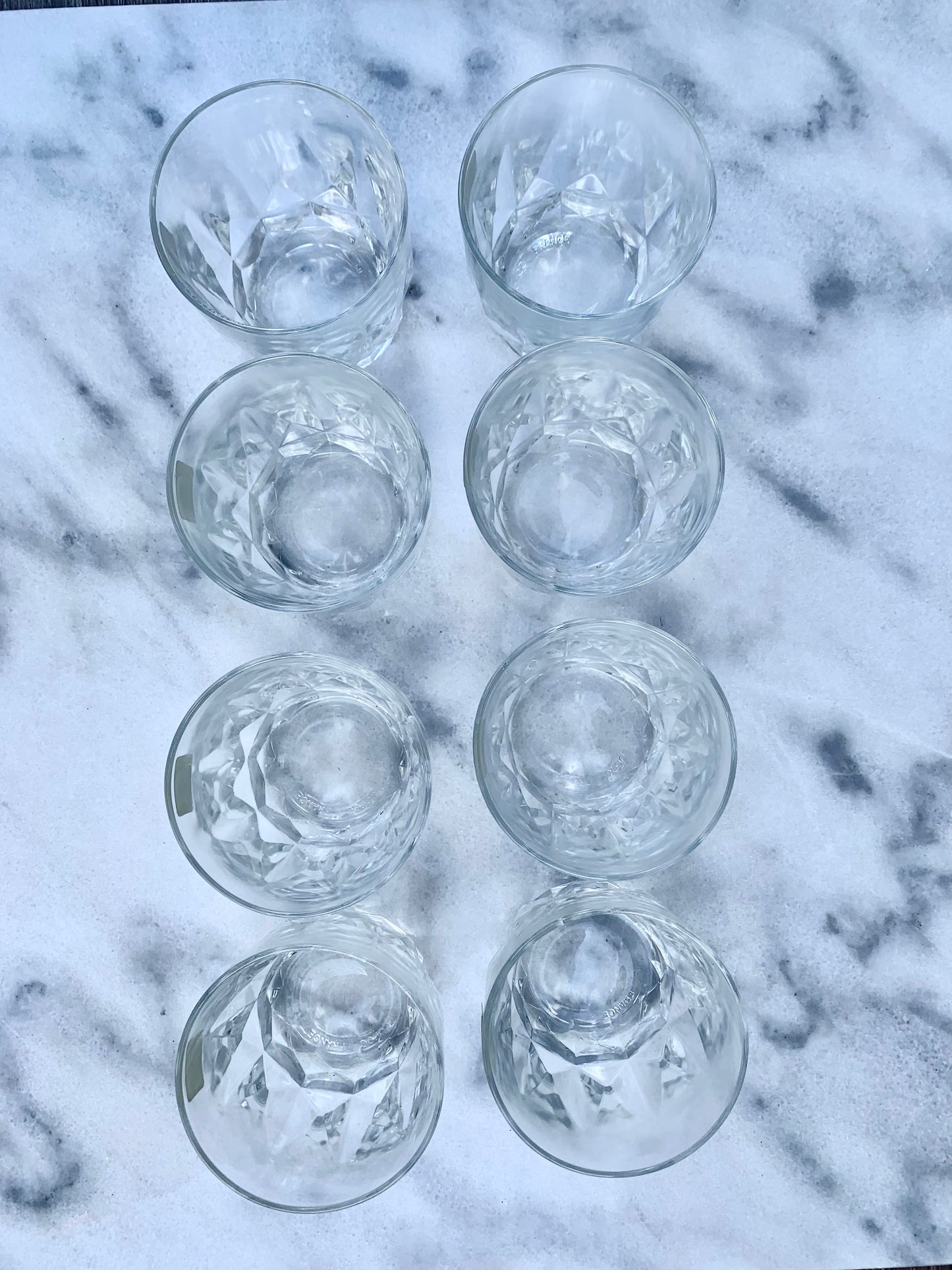 Vintage French Arcoroc Tempered Glass Juice Glasses - Set of 8