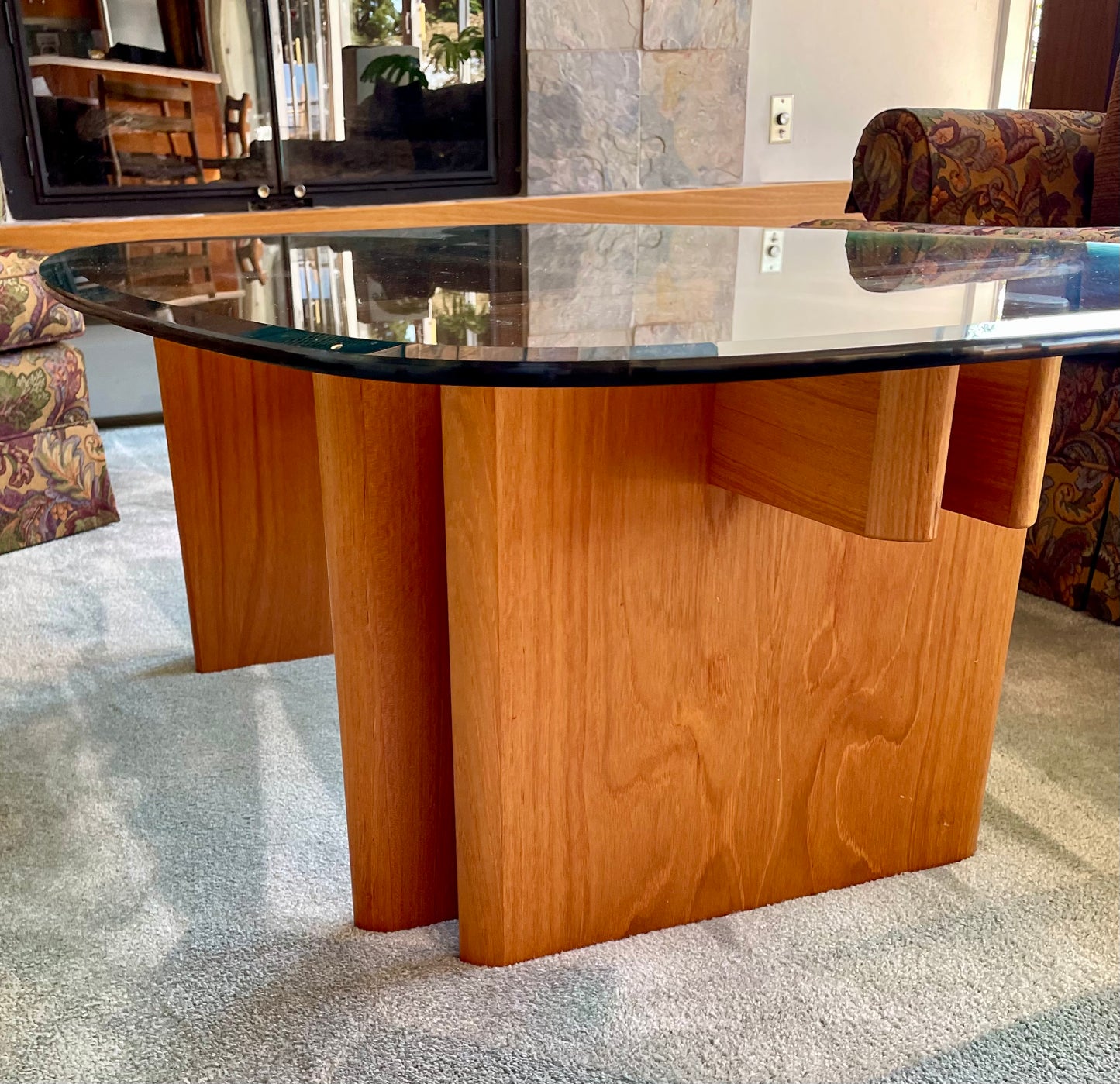 1960s Gustav Gaade Trekanten Danish Teak & Glass Coffee Table