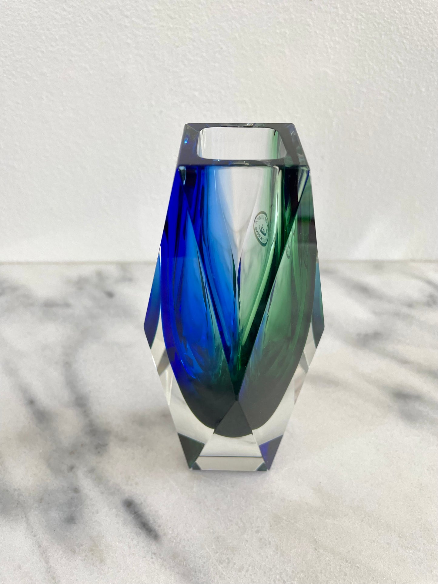 Mid 20th Century Cristallo Murano Sommerso Glass Vase