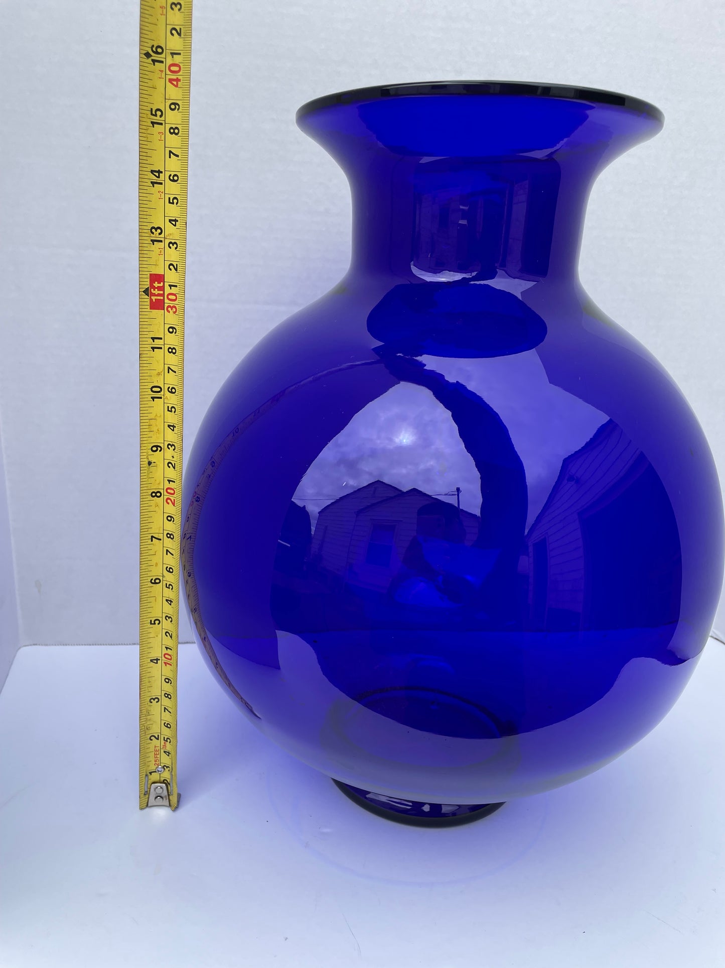 Vintage Large Cobalt Blue Hand Blown Glass Vase Glassware for Tiara Exclusives