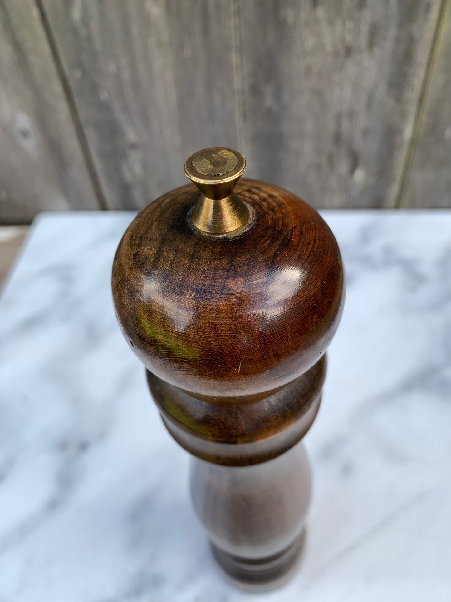 Rich Hardwood Pepper Mill With Brass Detail
