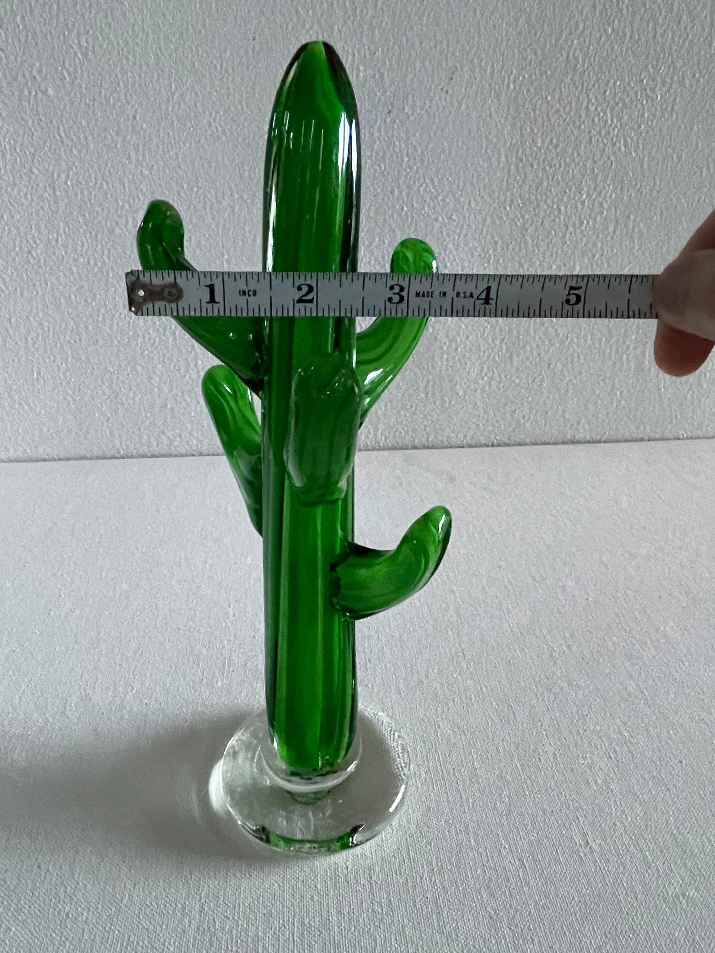 1990s Hand Blown Saguro Cactus Art Sculpture