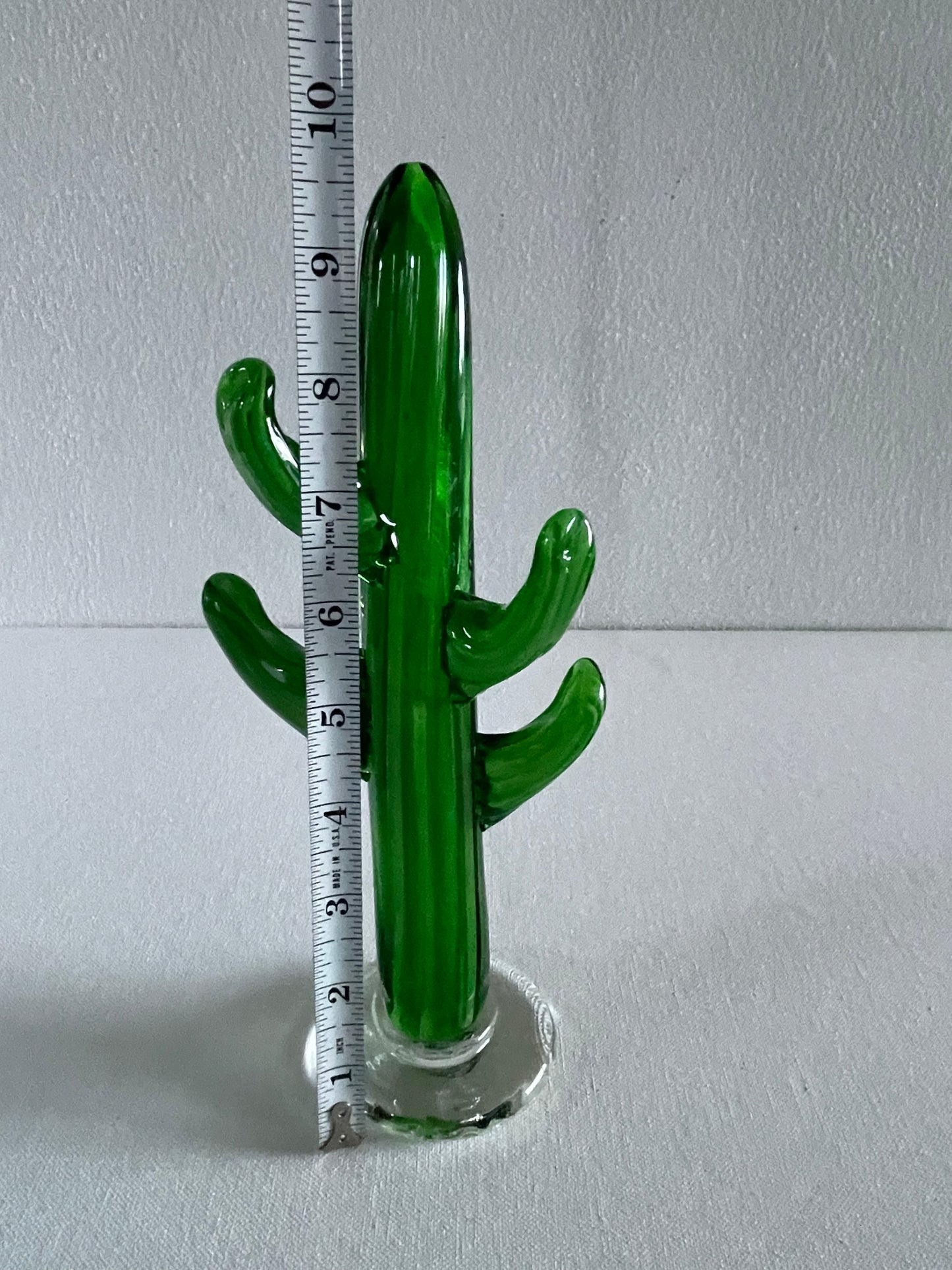 1990s Hand Blown Saguro Cactus Art Sculpture