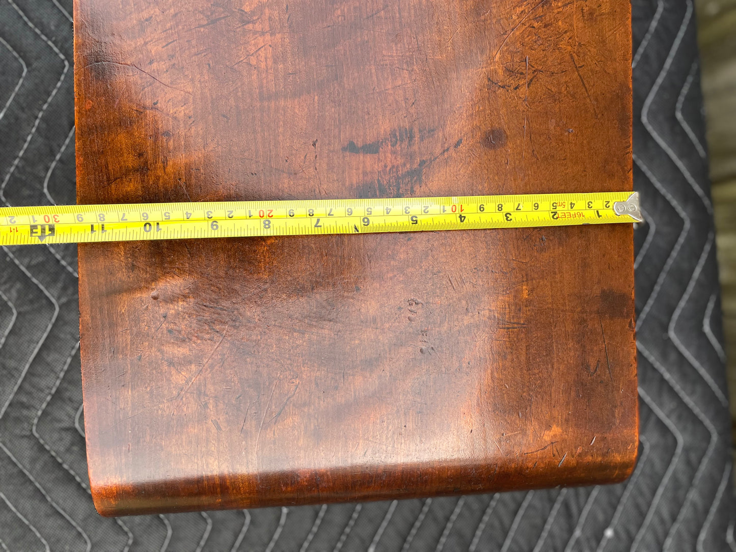 Early 20th Century Chinese Elm Wood Low Scroll Tray