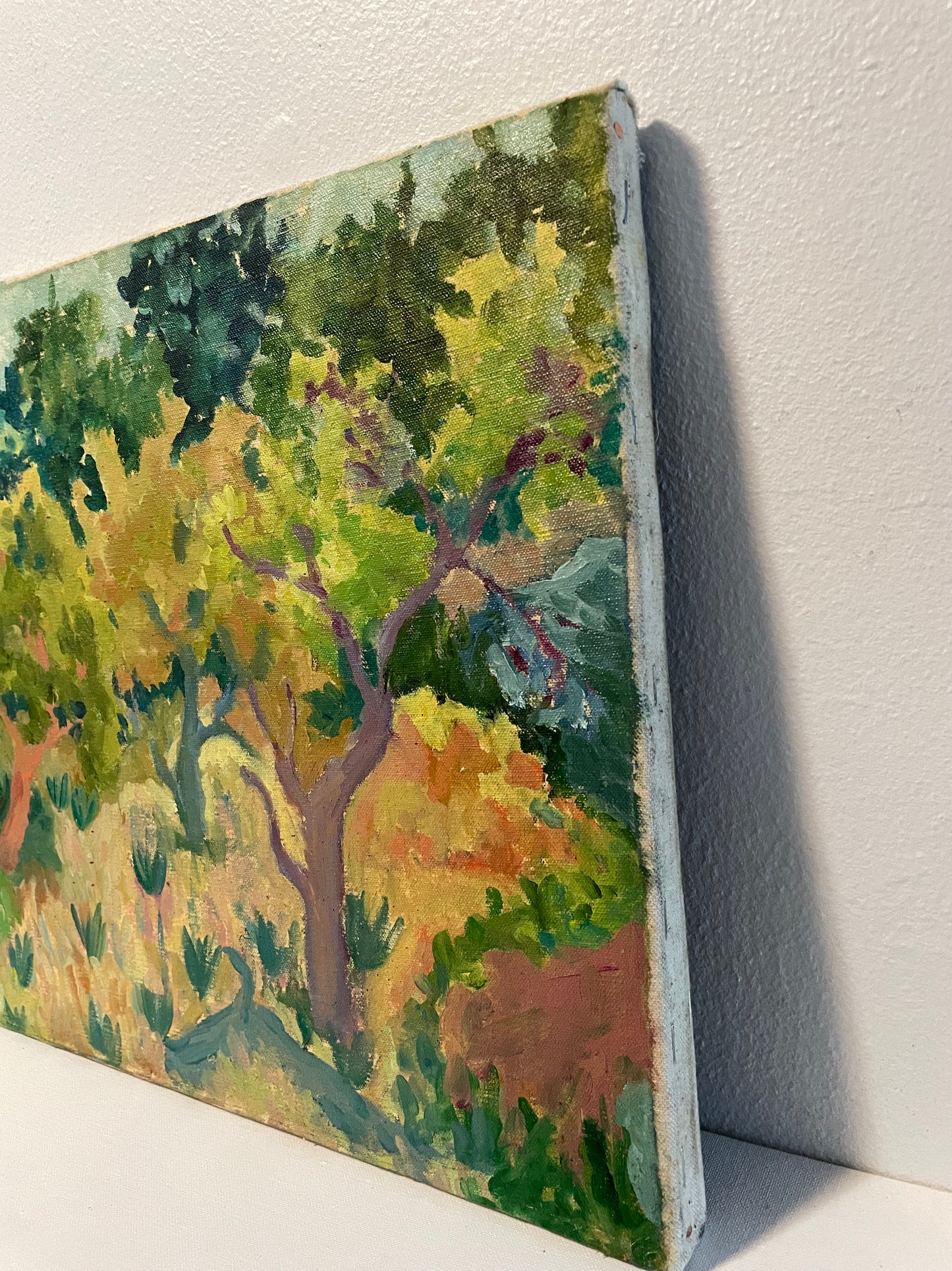 Vintage Impressionist Landscape Painting on Canvas