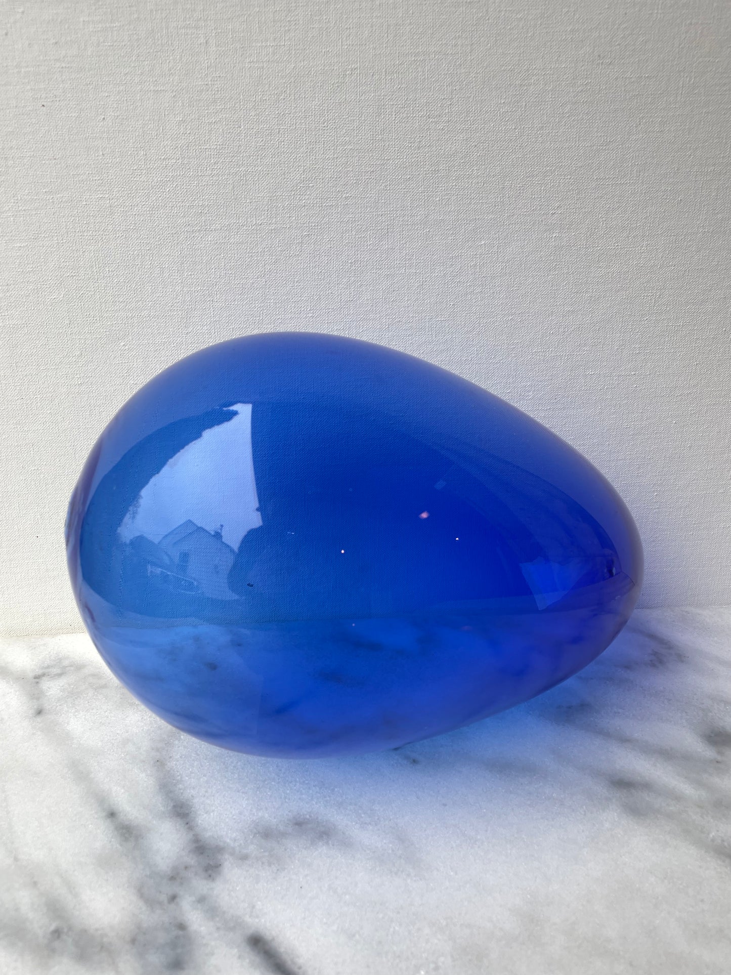2004 Blue Art Glass Sculpture Balloon Form Signed Museum of Glass