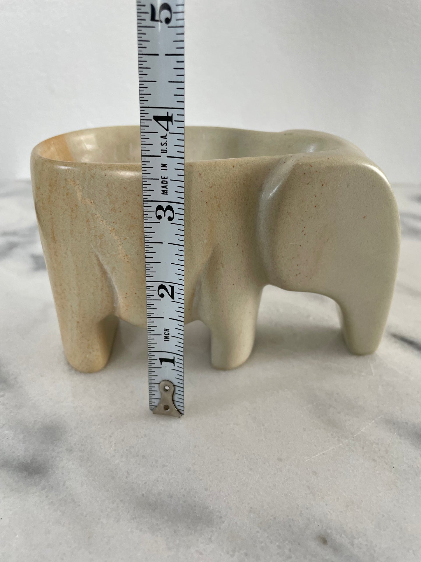 Vintage Soapstone Elephant Sculpture