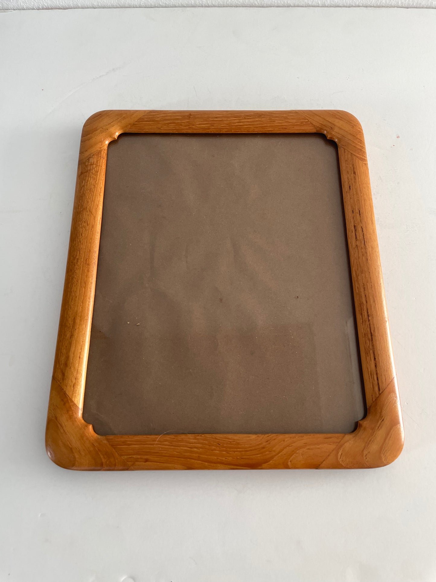 Vintage Solid Teak Wood Frame With Flowing Corner Embellishment