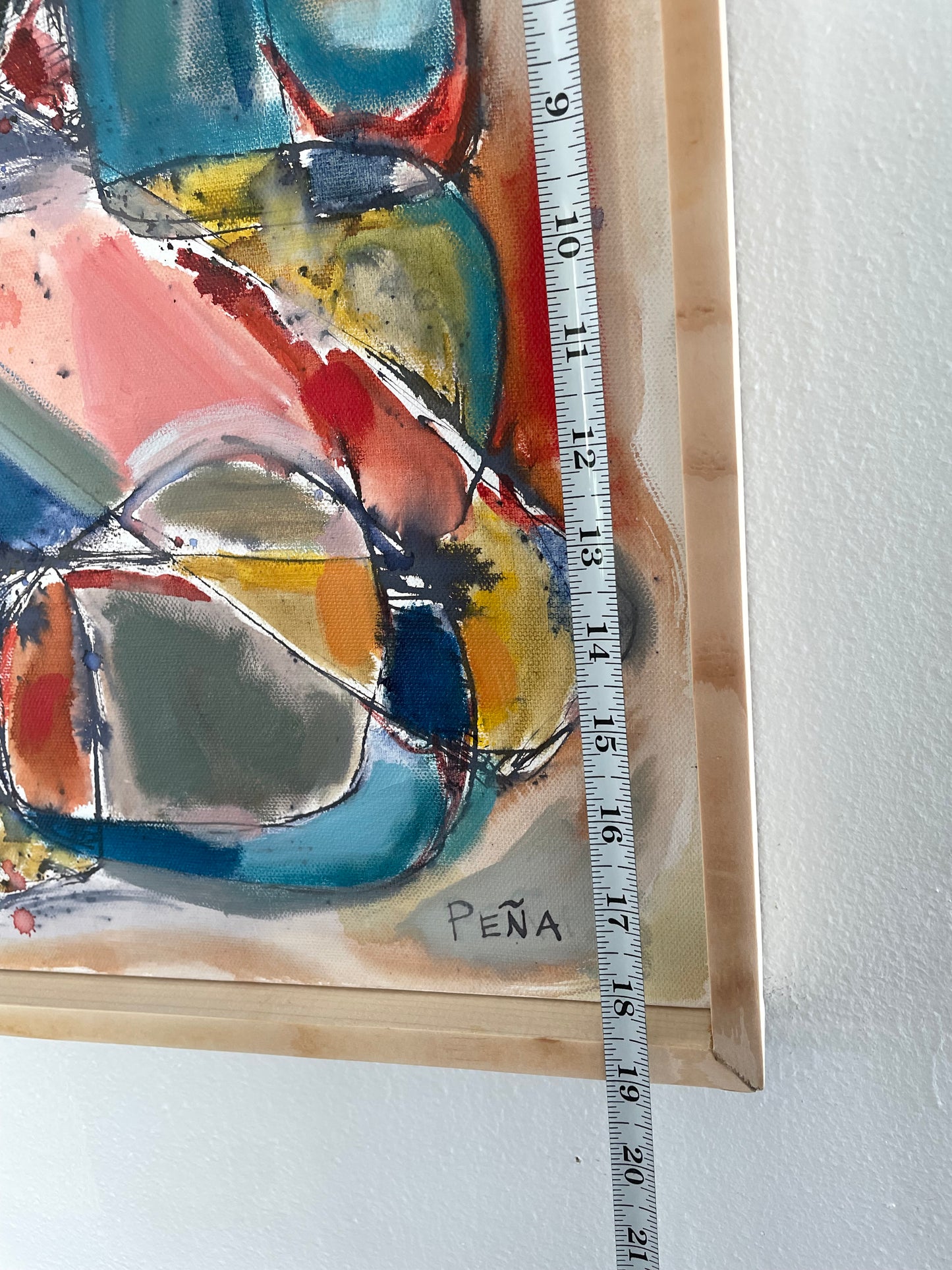 Framed Abstract Acrylic on Canvas by Francisco Peña