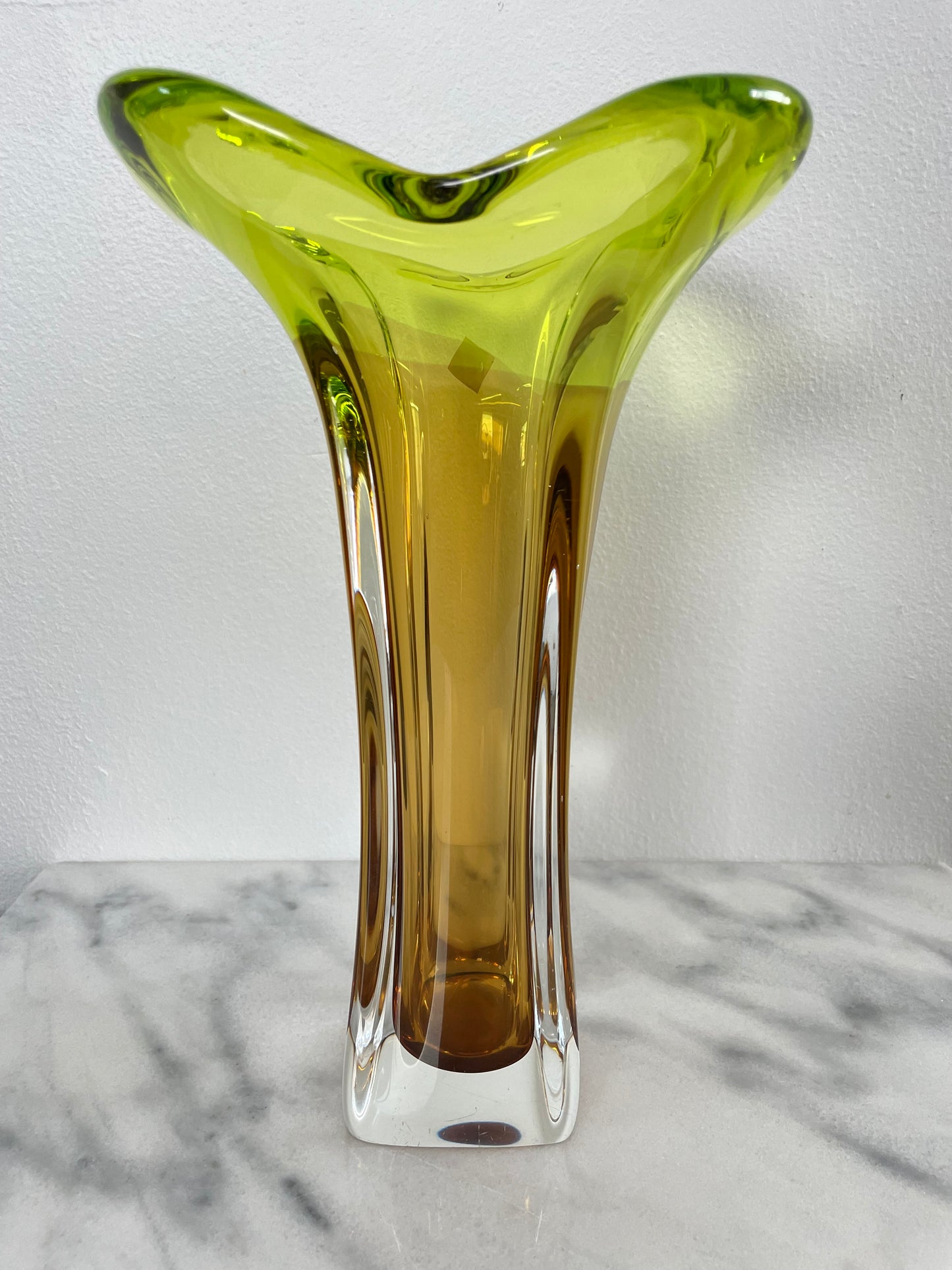 Mid 20th Century Bohemia Glass Czech Republic Art Glass Vase by Josef Hospodka
