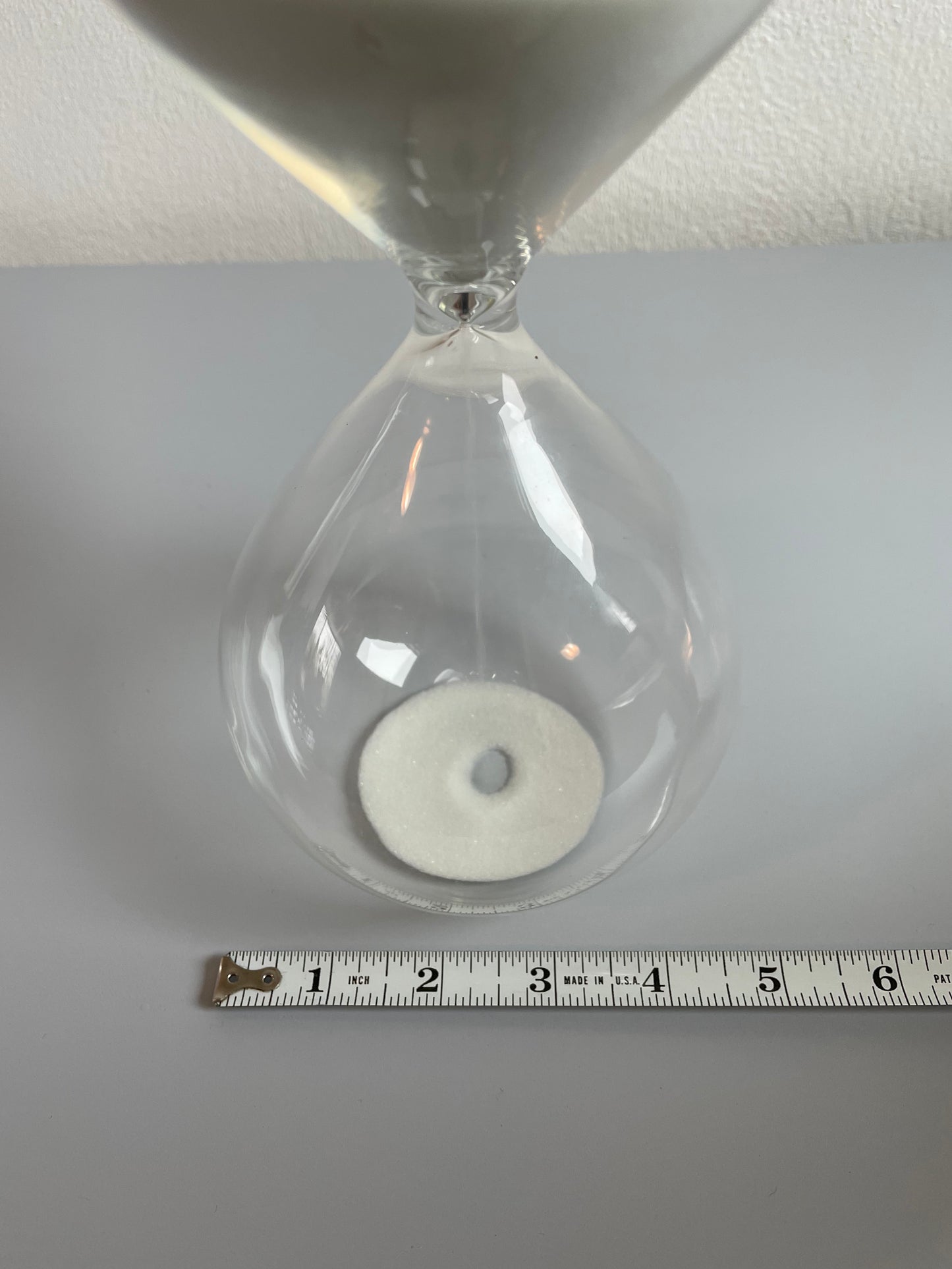 Vintage Glass & White Sand Hourglass Decorative Object