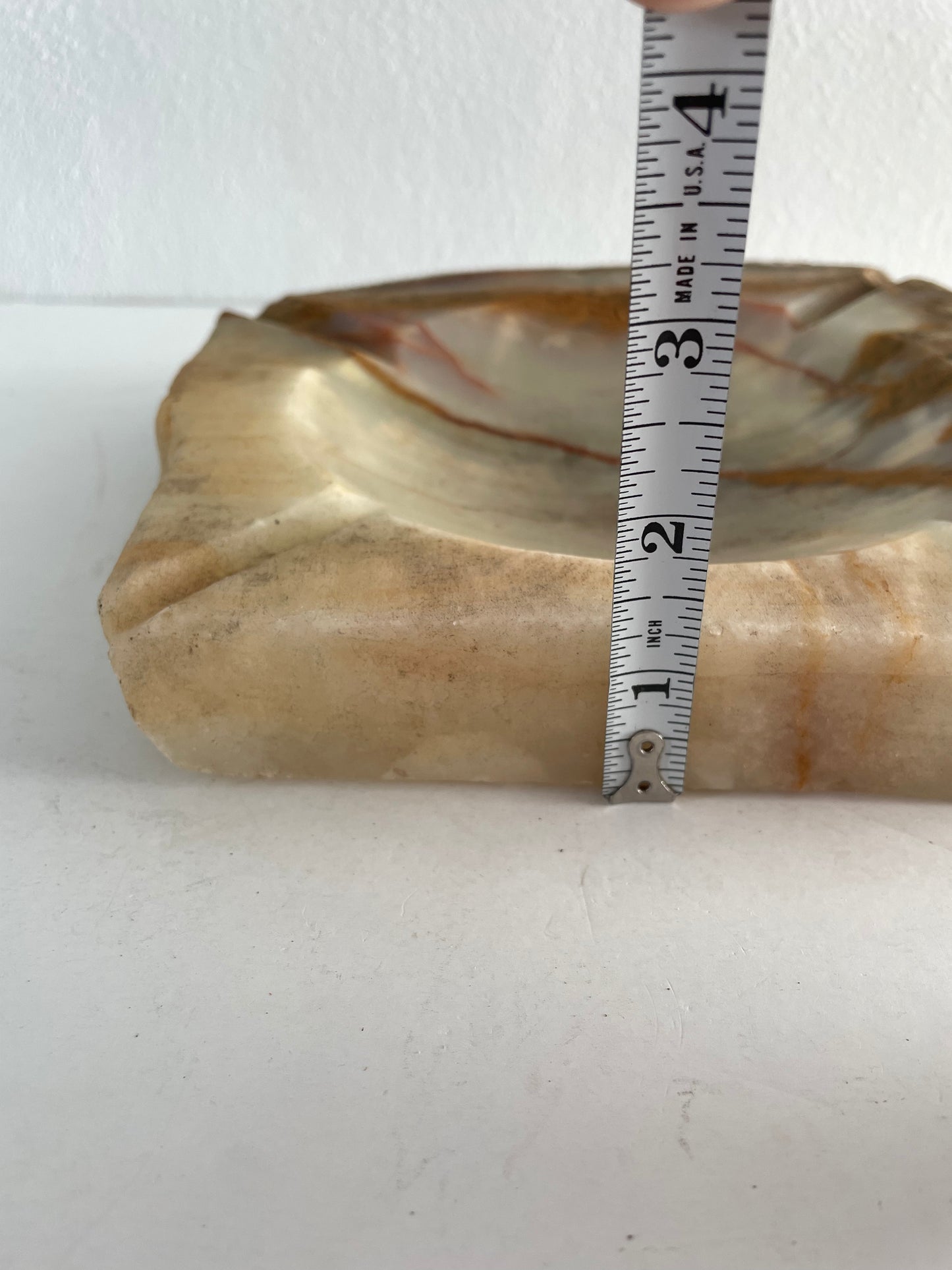 Mid 20th Centrury Organic Raw Live Edge Italian Marble Ashtray Vide-Poche Catchall