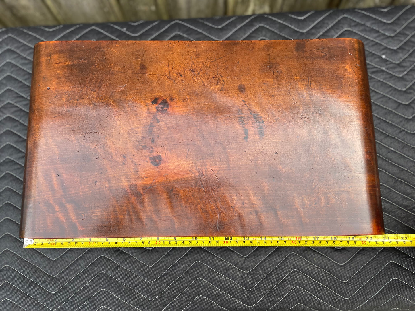 Early 20th Century Chinese Elm Wood Low Scroll Tray