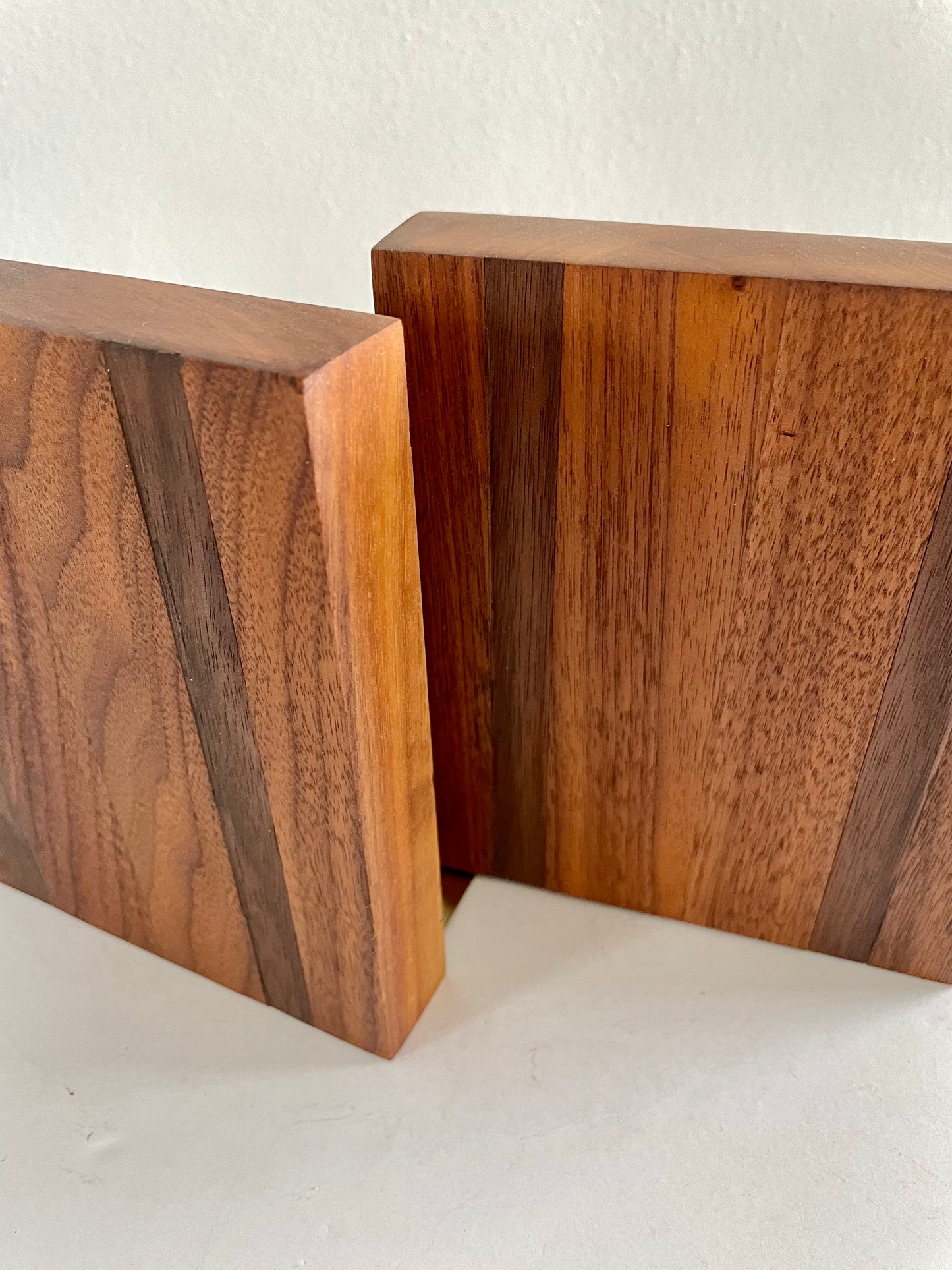 Vintage Mid Century Walnut Bookends by Park Sherman - a Pair