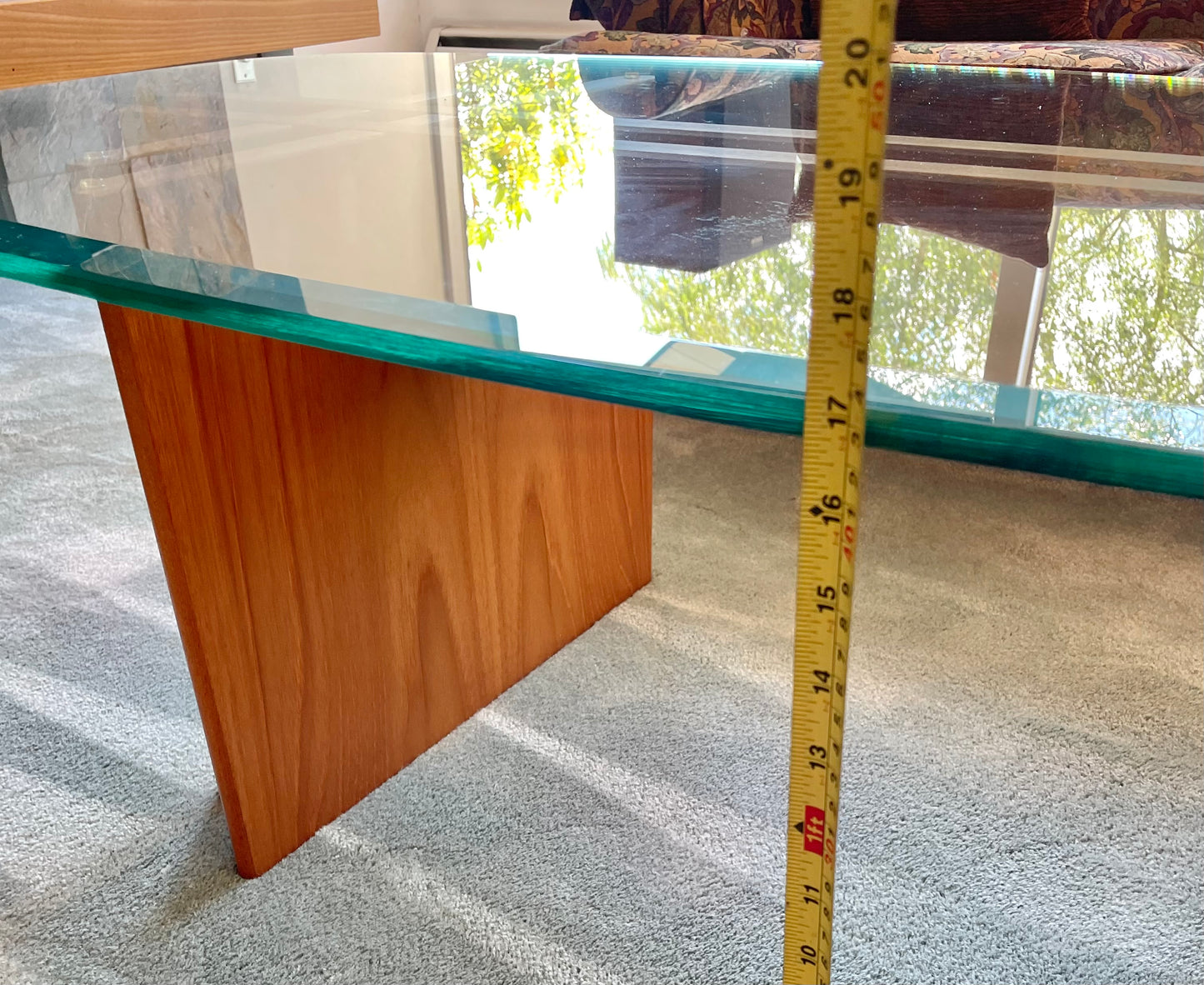 1960s Gustav Gaade Trekanten Danish Teak & Glass Coffee Table