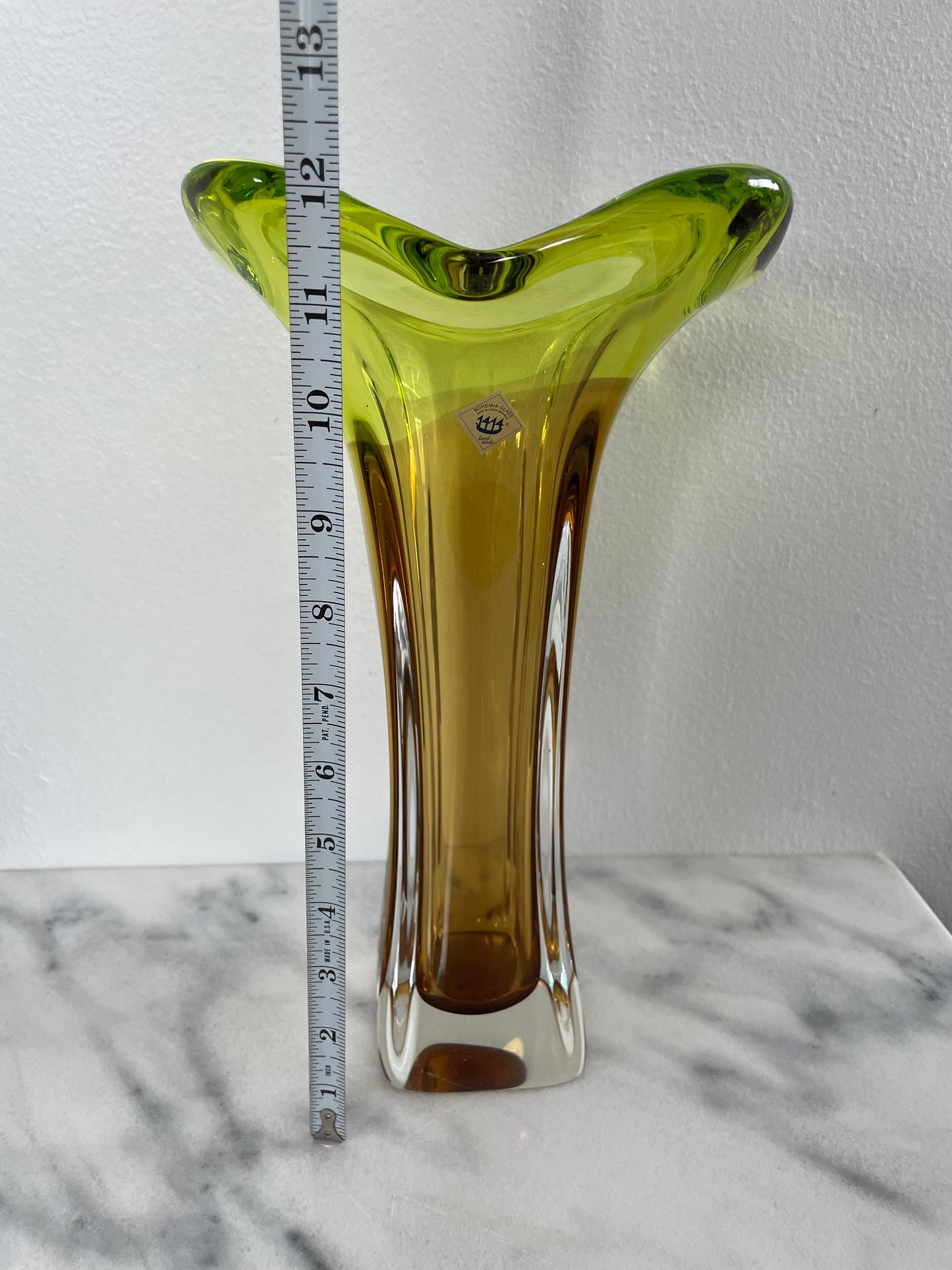 Mid 20th Century Bohemia Glass Czech Republic Art Glass Vase by Josef Hospodka