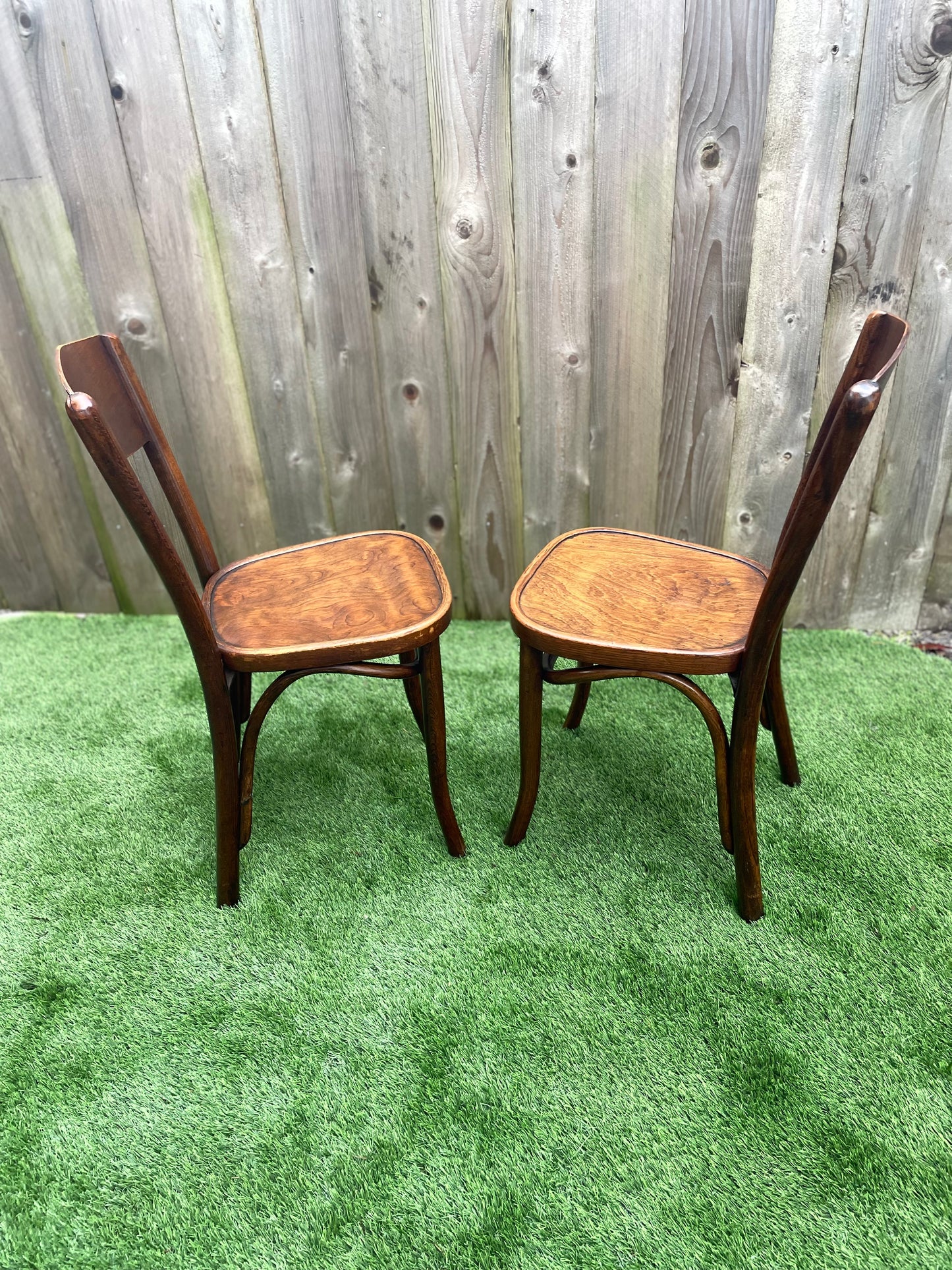 1940s Vintage Pair Great Northern Chair Co. Peaked Back Bentwood Chairs